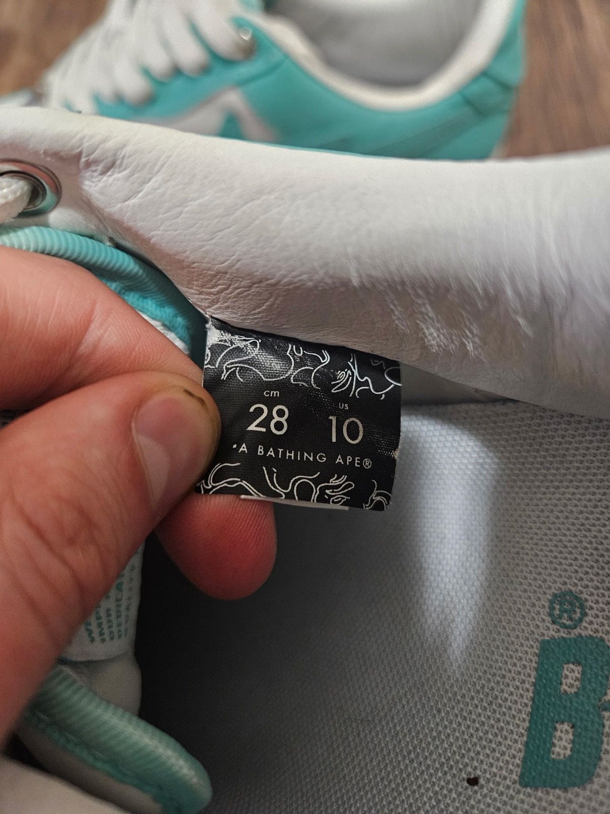 Bape Teal White M1 Bapesta Sneakers Size US 10 / EU 43 - 9 Thumbnail