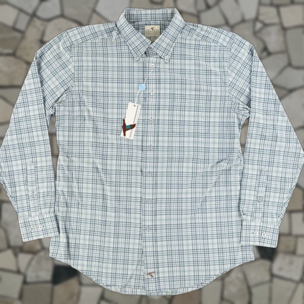 Vintage Genteal Shirt Nyl on Lead Plaid Button Down Mens L Fernandina Litetec Nylon Long Sleeve Shirt Lead Mens L Size US L / EU 52-54 / 3 - 1 Thumbnail