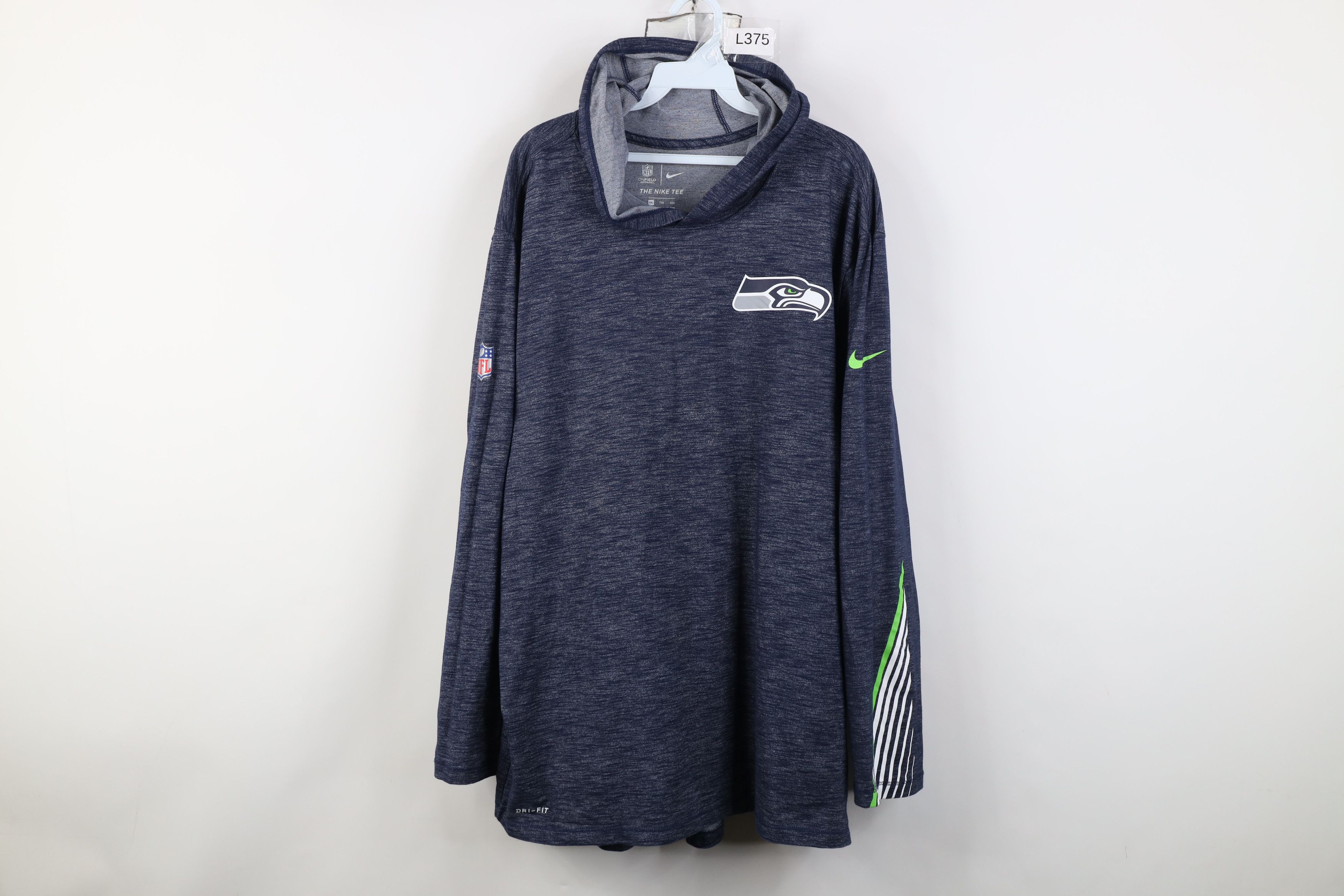 Nike Nike On Field Seattle Seahawks Football Hooded T-Shirt Blue Size US XXL / EU 58 / 5 - 1 Thumbnail
