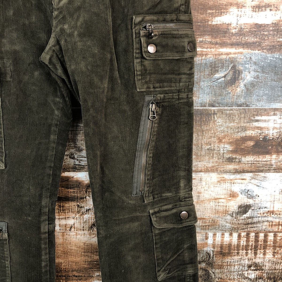 DL Ralph Lauren Green Multipocket Corduroy Pants #C754