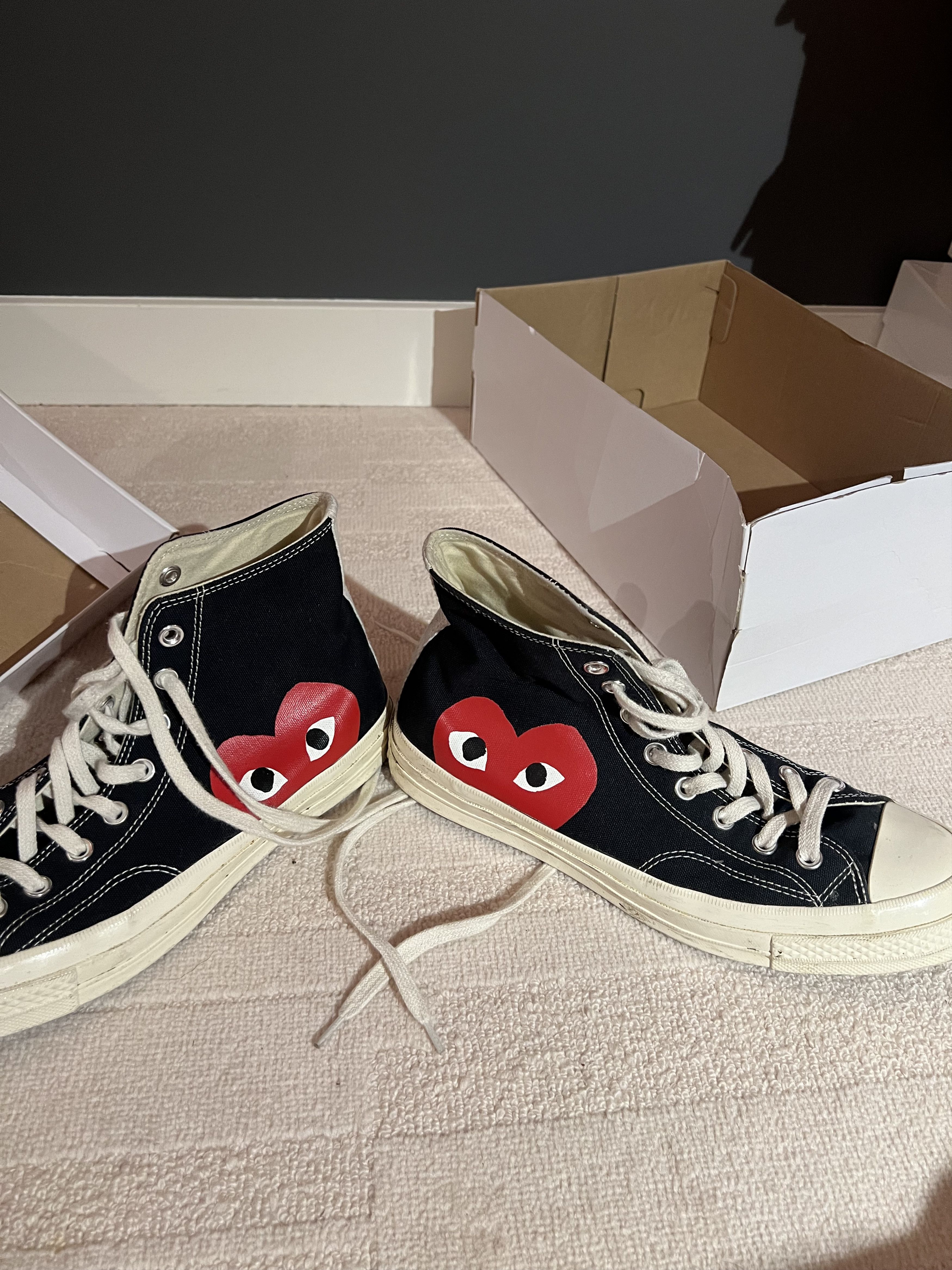 Comme des Garcons PLAY cdg play hi top converse sneakers Size US 9 / EU 42 - 3 Thumbnail