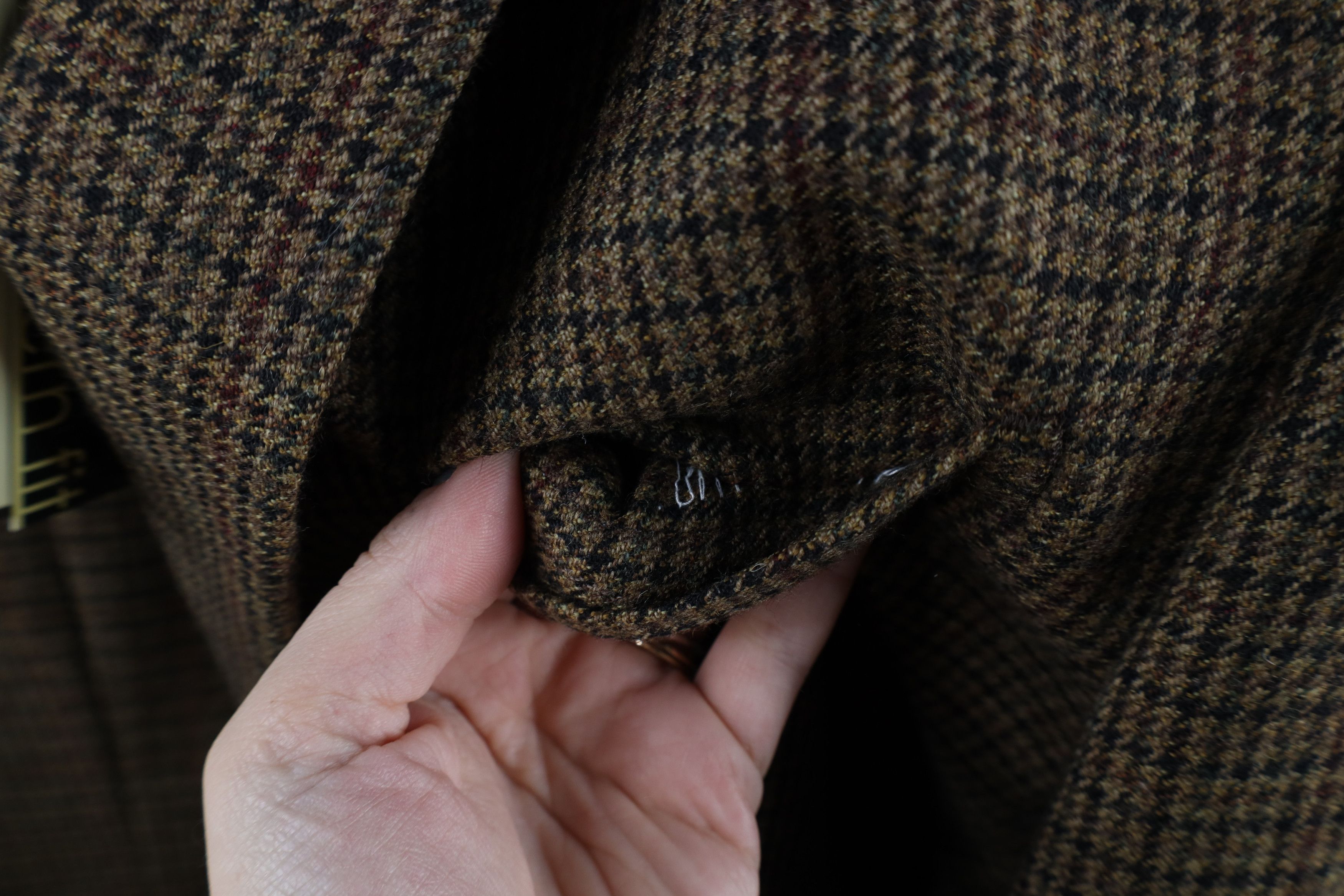 Vintage Deadstock Vintage Wool Houndstooth 2 Button Suit Coat Jacket Size 42L - 2 Thumbnail