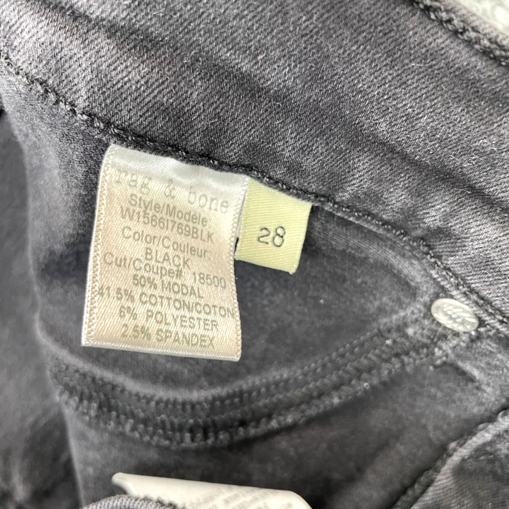 Rag & Bone Rag & Bone Jeans Womens 28 Black High Rise Skinny Denim Inseam 28 Dark Wash Regular 5-Pocket Size 28" / US 6 / IT 42 - 5 Thumbnail