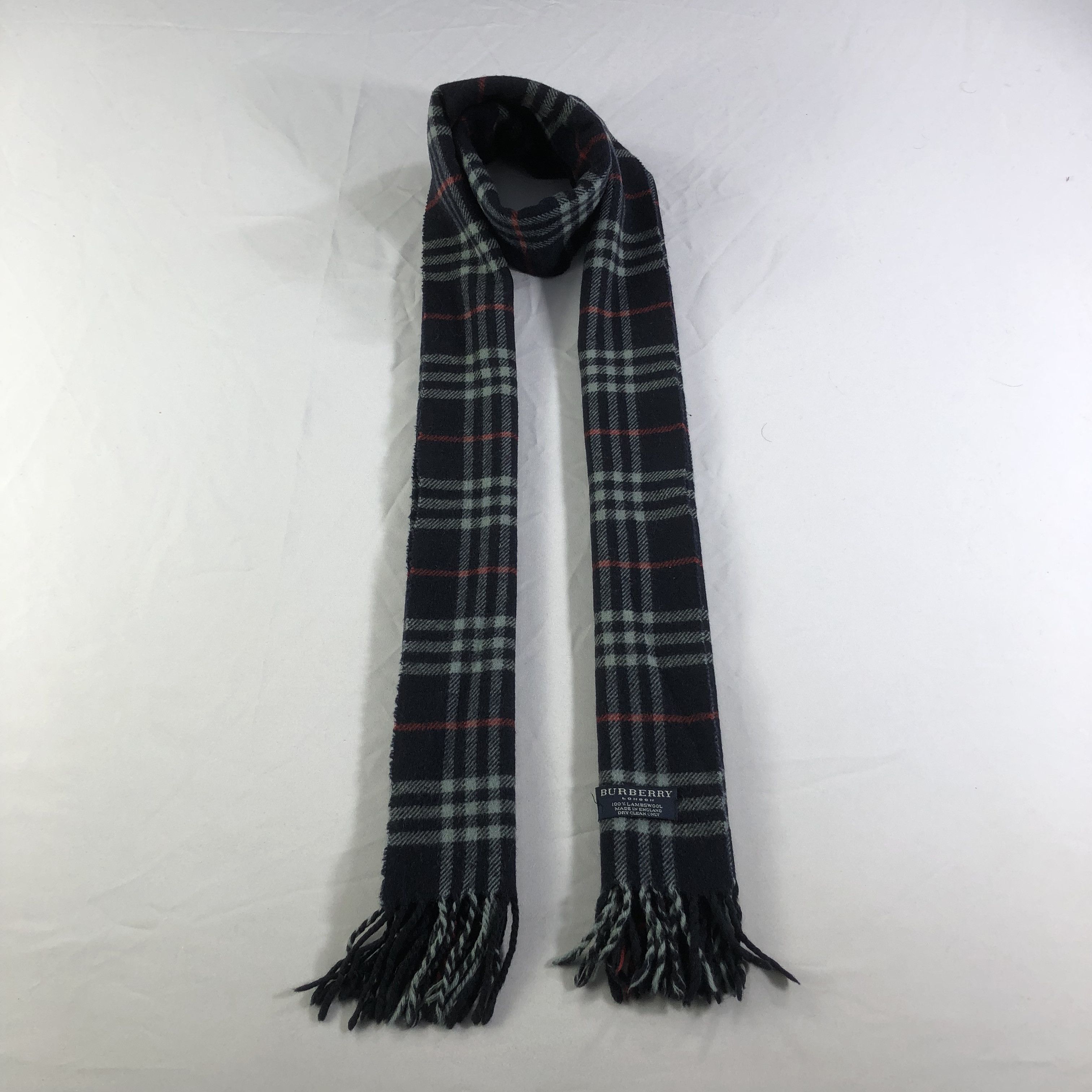 Burberry Burberry Blue Nova Check Wool Scarf Muffler V1544 Size ONE SIZE - 1 Thumbnail