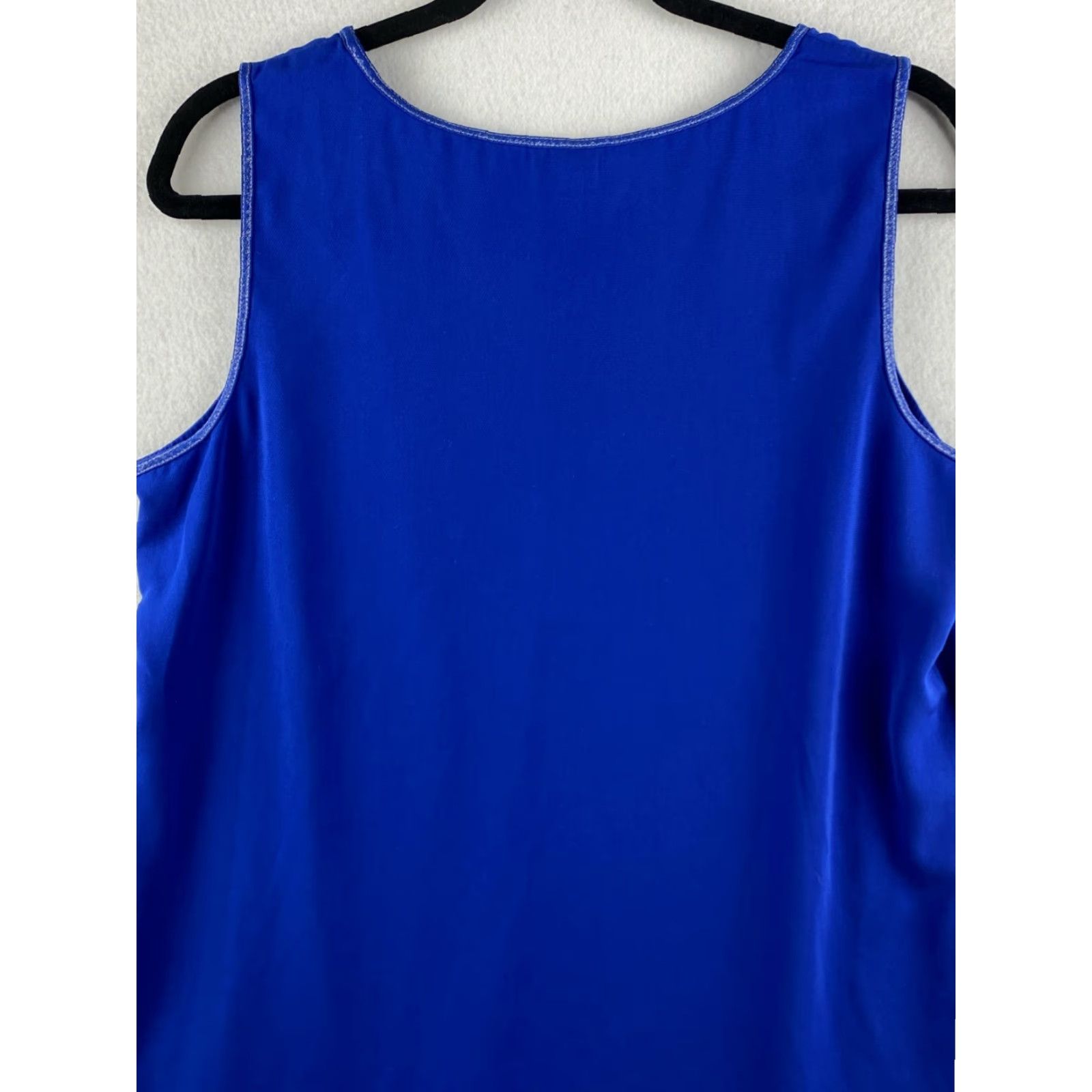 Vintage Chico's Blouse Women's Sleeveless Round Blue Top - Polyester - 100% - Regular Fit - Size M - Party/Cocktail - QC: Excellent Condition Size M / US 6-8 / IT 42-44 - 6 Thumbnail