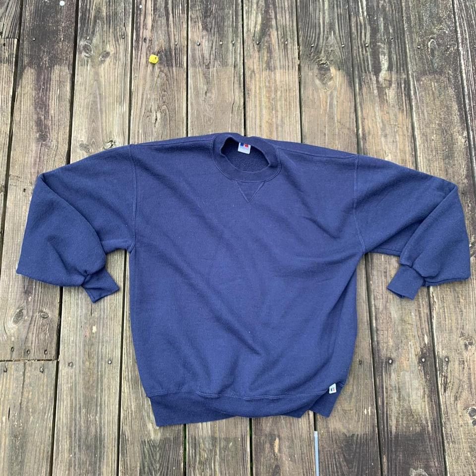 Russell Athletic × Vintage Vintage 80's Navy Blue Russel Athletic Sweatshirt Size US L / EU 52-54 / 3 - 5 Thumbnail