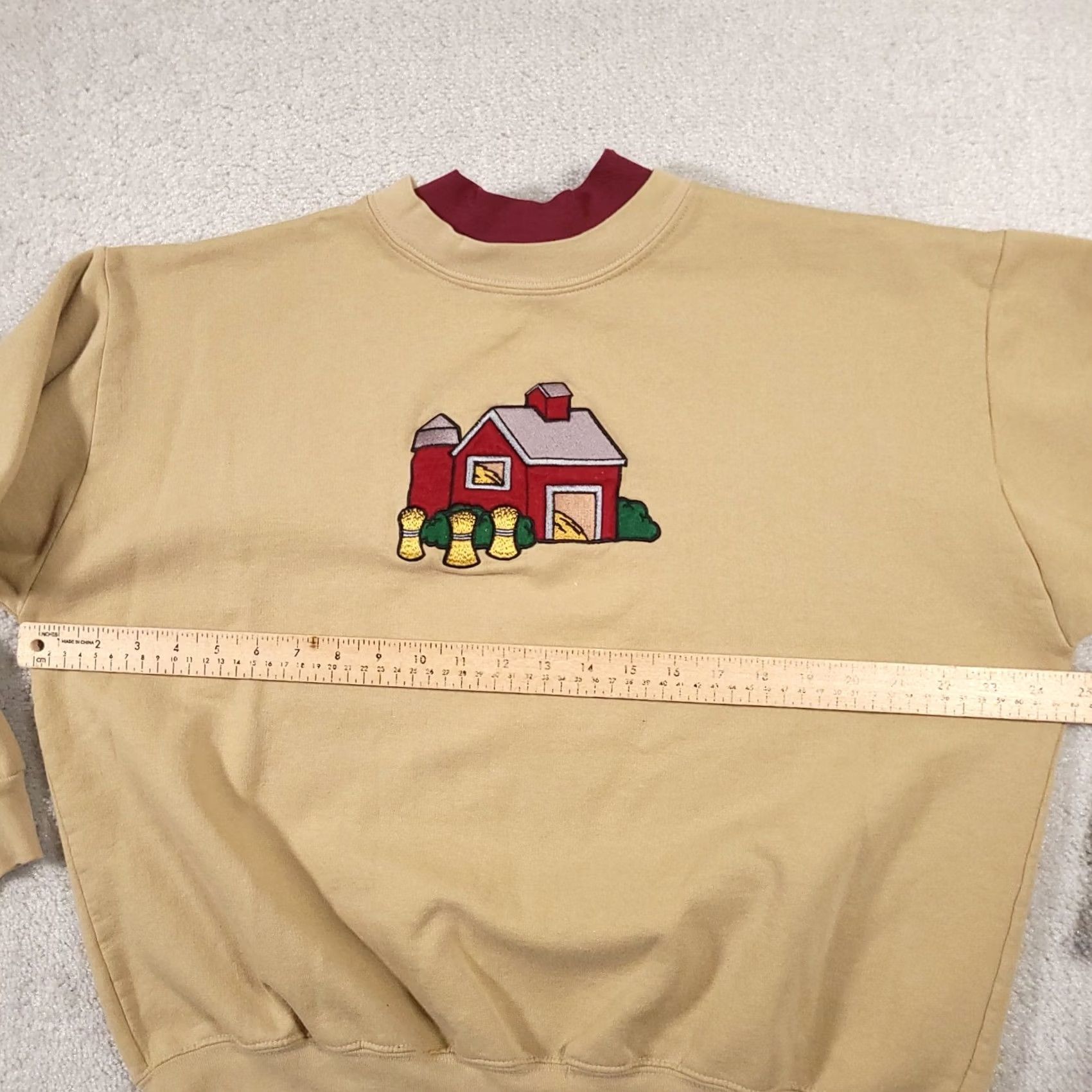 Vintage VINTAGE Ginnis Girls Sweatshirt Pullover Women M Brown Embroidered Farm 90s Western USA Made Size M / US 6-8 / IT 42-44 - 7 Thumbnail