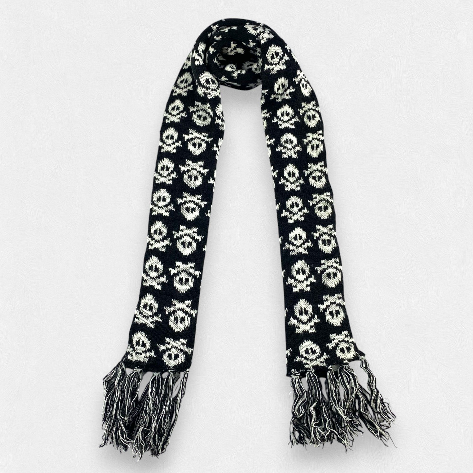 Other Vintage Skull Knit Scarf Neck Wrap Muffler Size ONE SIZE - 1 Thumbnail