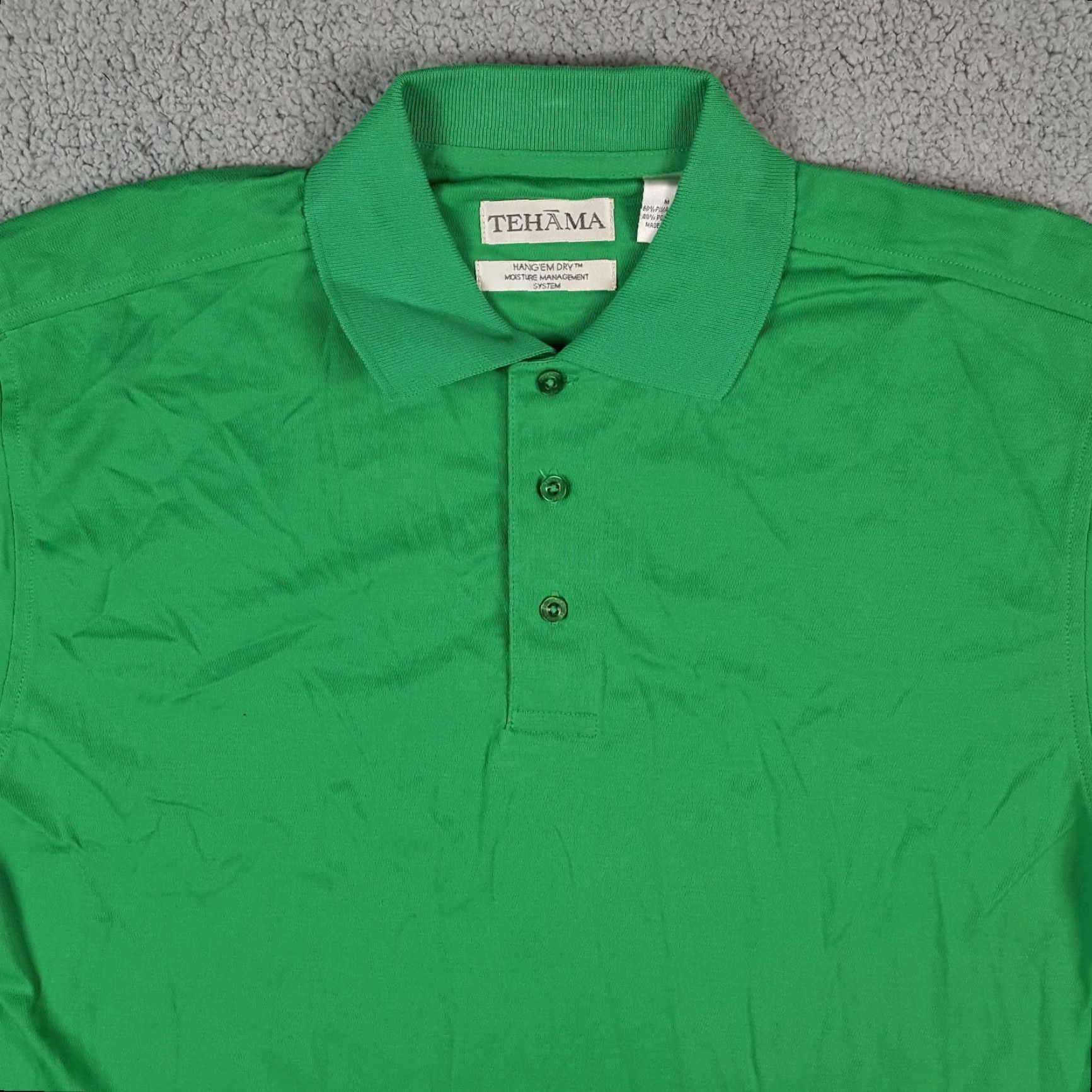 Vintage VINTAGE Tehama Green Athletic Fit Polo Shirt Mens Size M Short Sleeve Button Collar Golf 90s Preppy Size US M / EU 48-50 / 2 - 2 Thumbnail