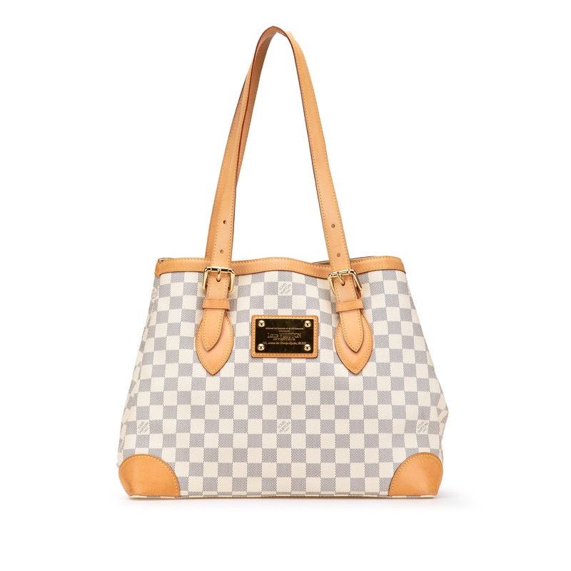 Louis Vuitton Damier Azur Hampstead Mm Tote Bag N51206 in White, Women's