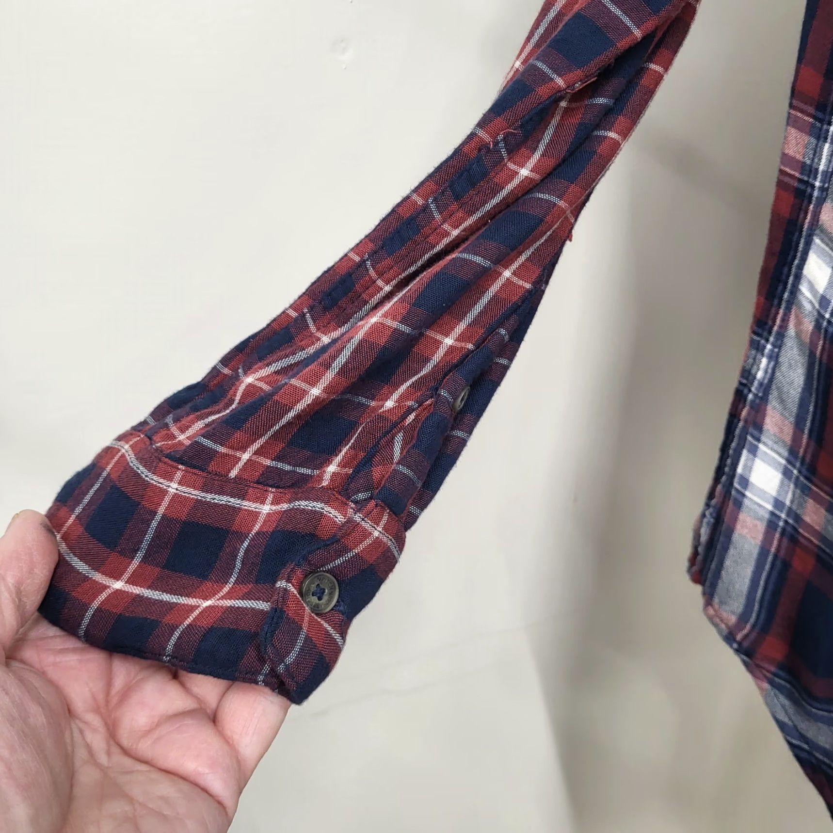 Abercrombie & Fitch Abercrombie & Fitch Button-Up Flannel Women’s L Blue/Red A&F Collection Shirt Casual Size L / US 10 / IT 46 - 6 Thumbnail