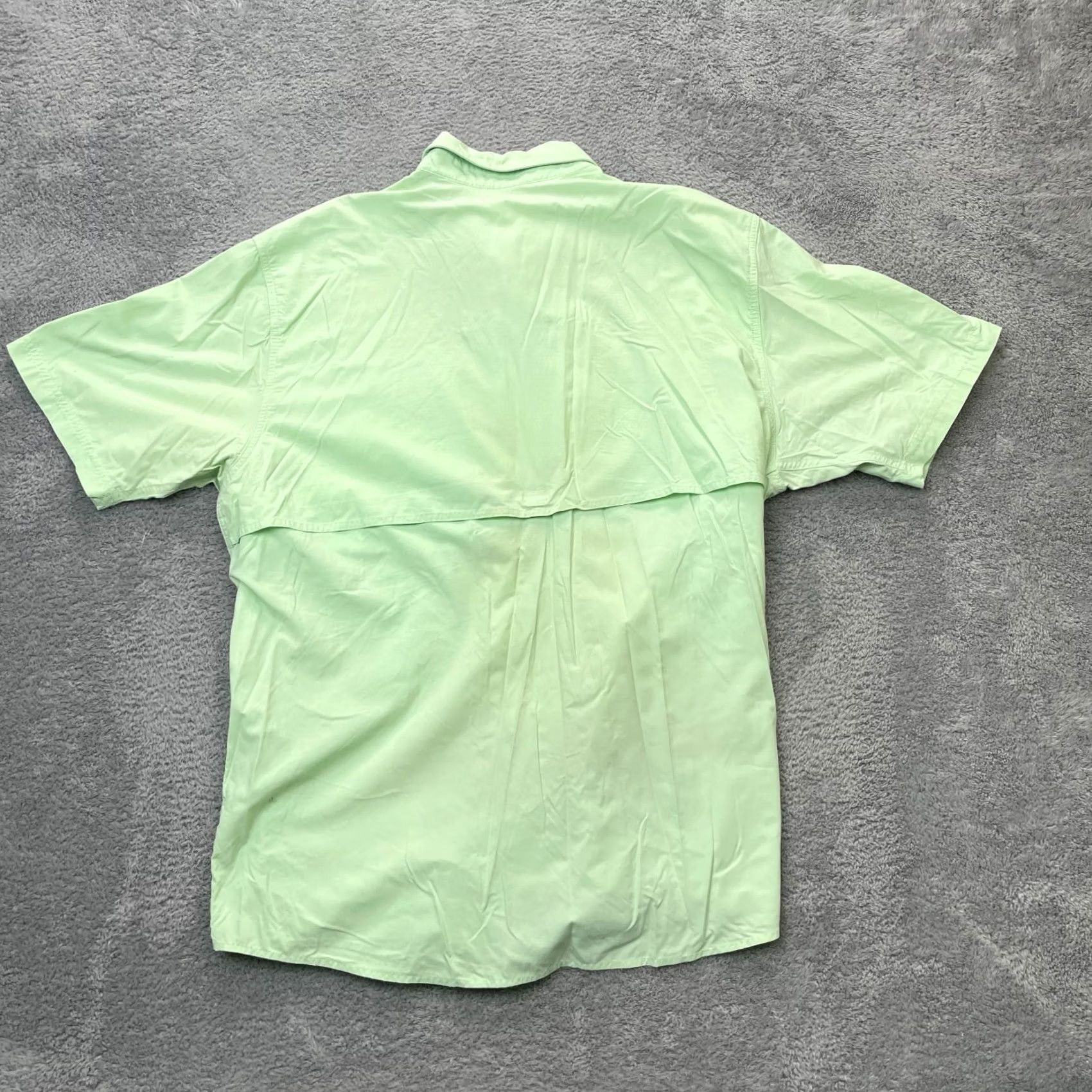 Vintage Gander Mountain Shirt Mens XL Green Nylon Button-Up Short Sleeve Collared Vented Pockets 52 Chest Regular Fit Size US XL / EU 56 / 4 - 2 Thumbnail