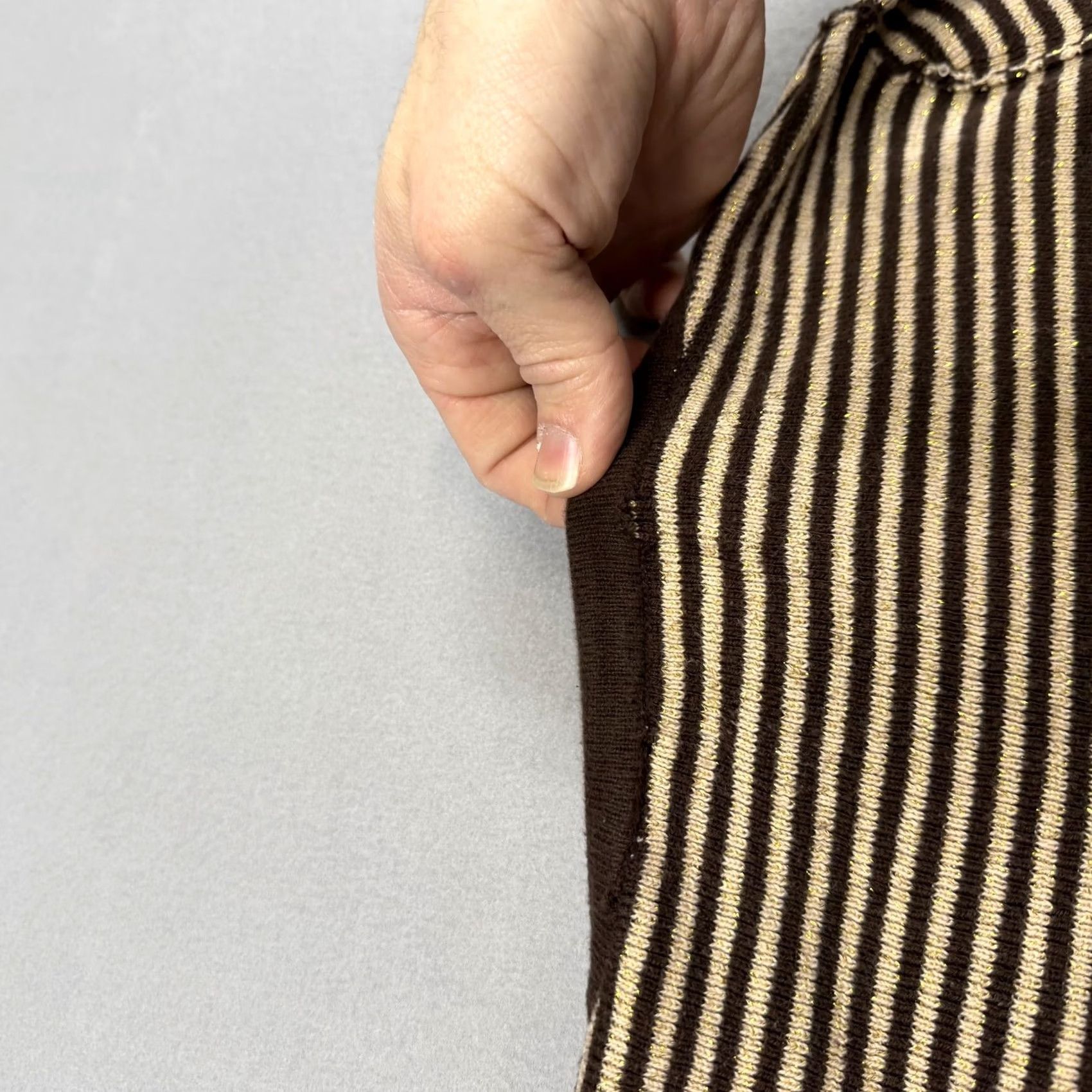 Vintage Loca Loca Sweater Cardigan Womens Large Brown Striped 100% Cotton V Neck Knit Bell Sleeve Casual Vintage: No Size L / US 10 / IT 46 - 6 Thumbnail