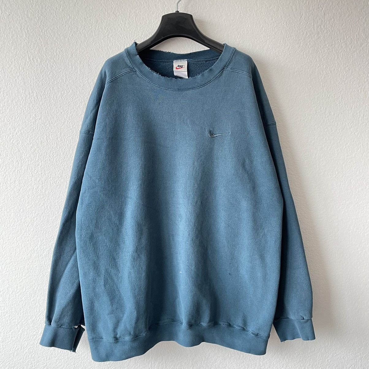 Nike × Vintage Vintage 90s Nike Mini Swoosh Sweatshirt Size US XL / EU 56 / 4 - 1 Thumbnail