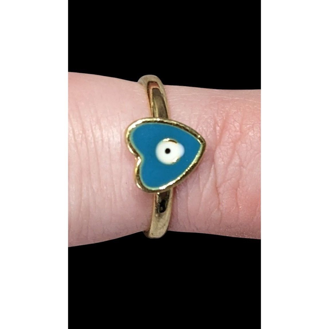 Other Bohemian Evil Eye Adjustable Cuff Ring With Enamel Details S Size ONE SIZE - 1 Thumbnail