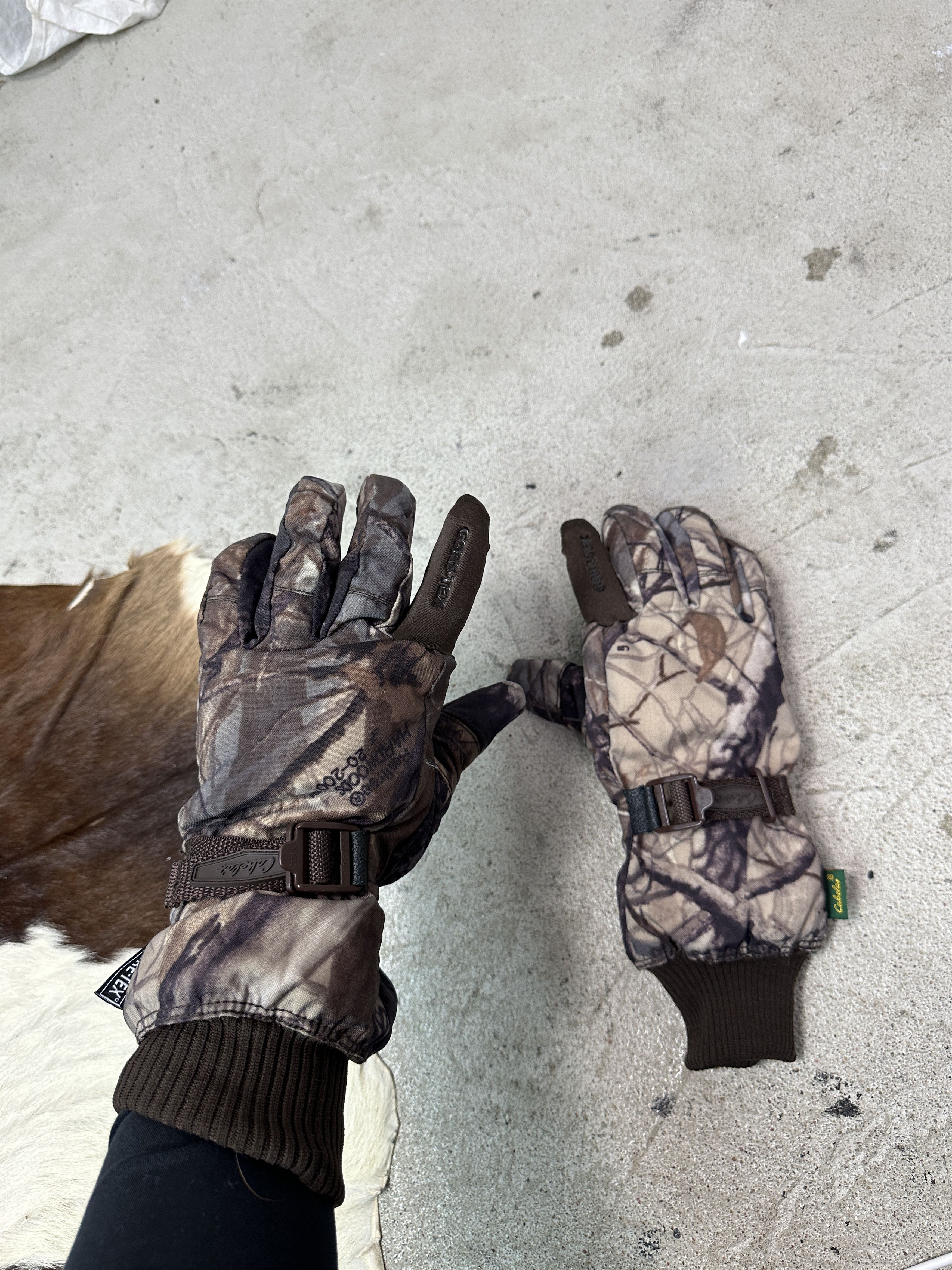 Vintage Vintage Forest Camo Outdoor Goretex Gloves Y2K Size ONE SIZE - 4 Thumbnail