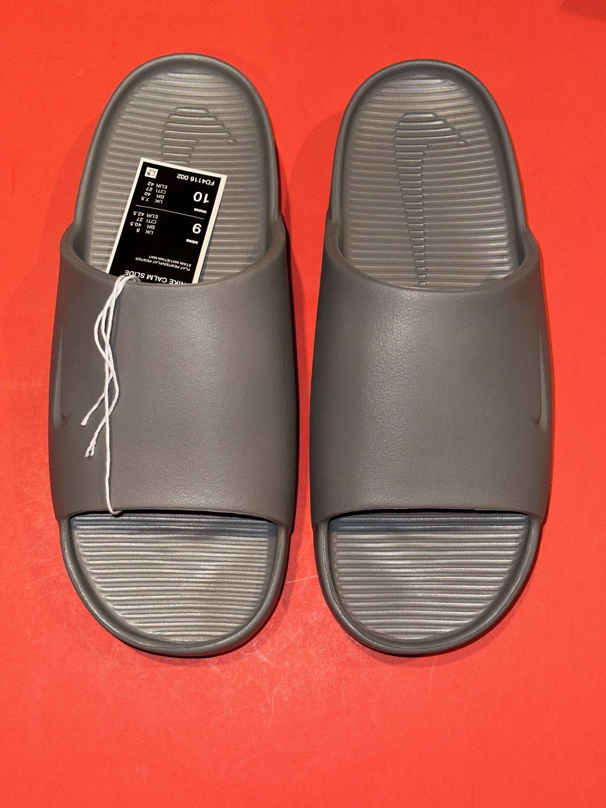 Nike Calm Slide Flat Pewter Grey Slipper Sandals Slides 9