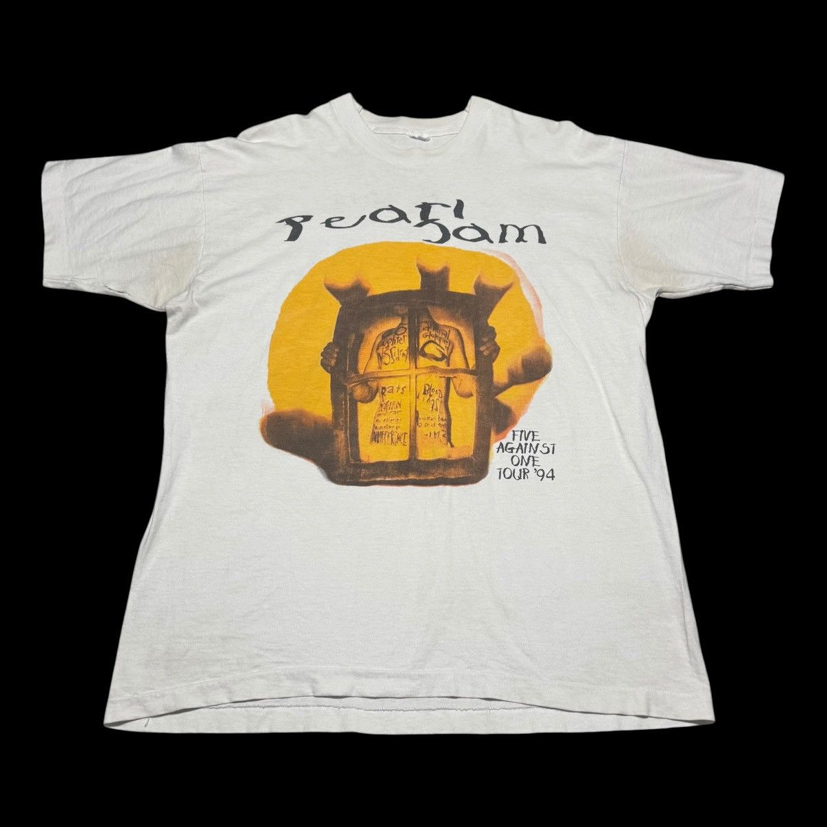 Vintage 1994 Pearl Jam Five Against One Tour Shirt Men's XL FLAWS Size US XL / EU 56 / 4 - 1 Thumbnail