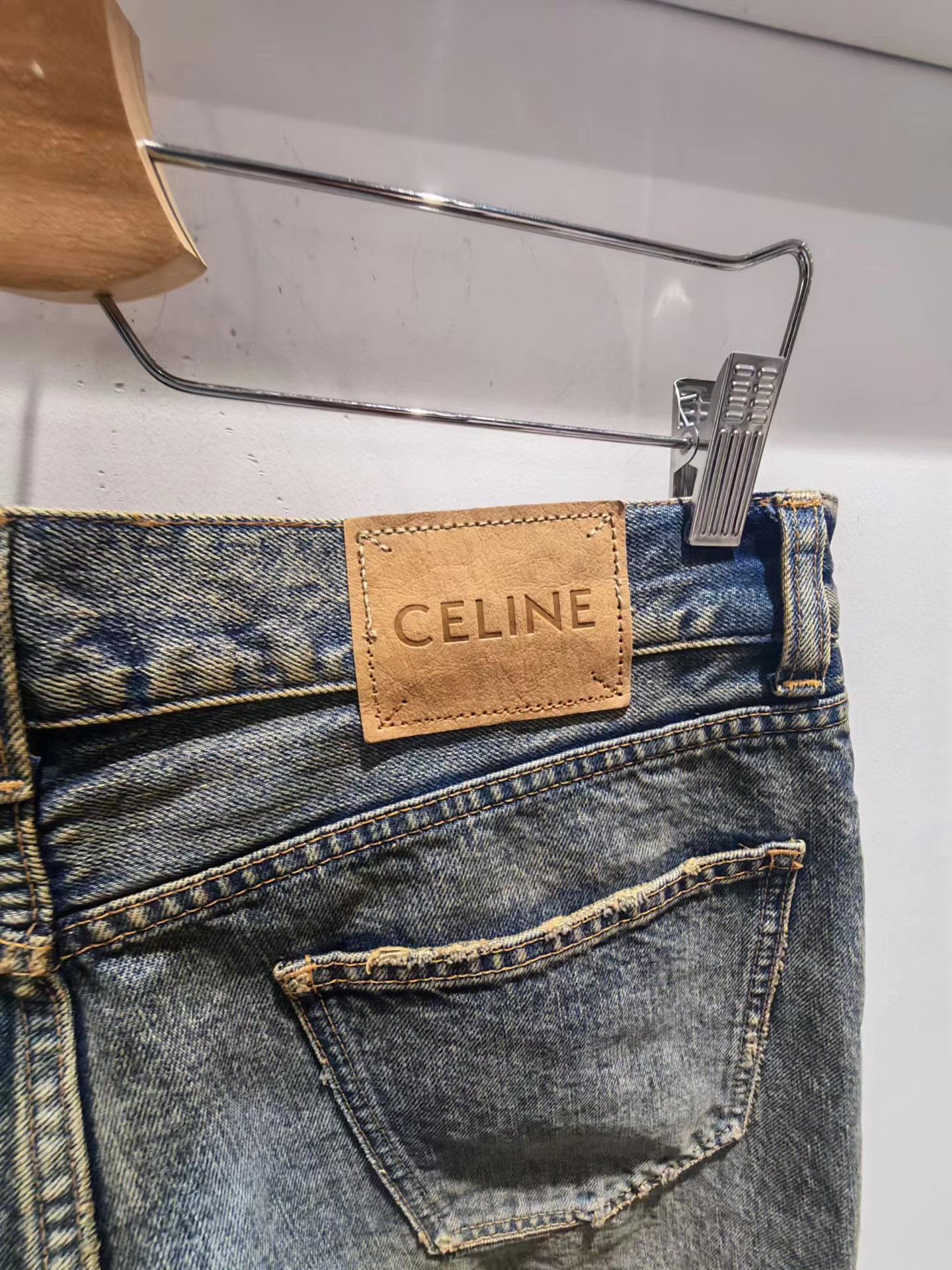 Celine Celine Washed Distressed Straight Jeans Q15 Size US 34 / EU 50 - 2 Thumbnail