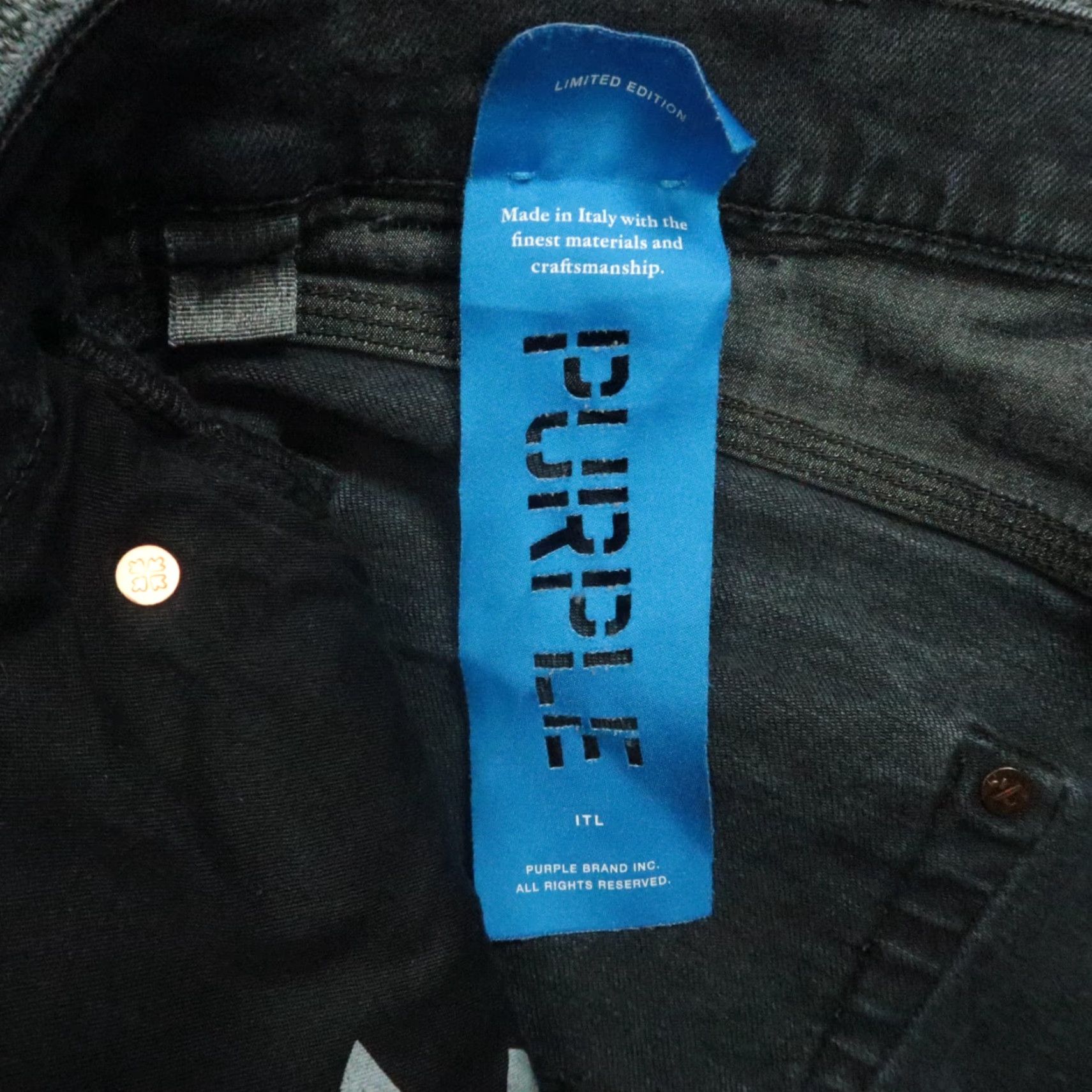 J Brand Purple Brand Jeans Mens 36x34 Black P001 5 Pocket Limited Edition Button Fly Shirt/Jeans (note: structural issue) Size US 36 / EU 52 - 4 Thumbnail