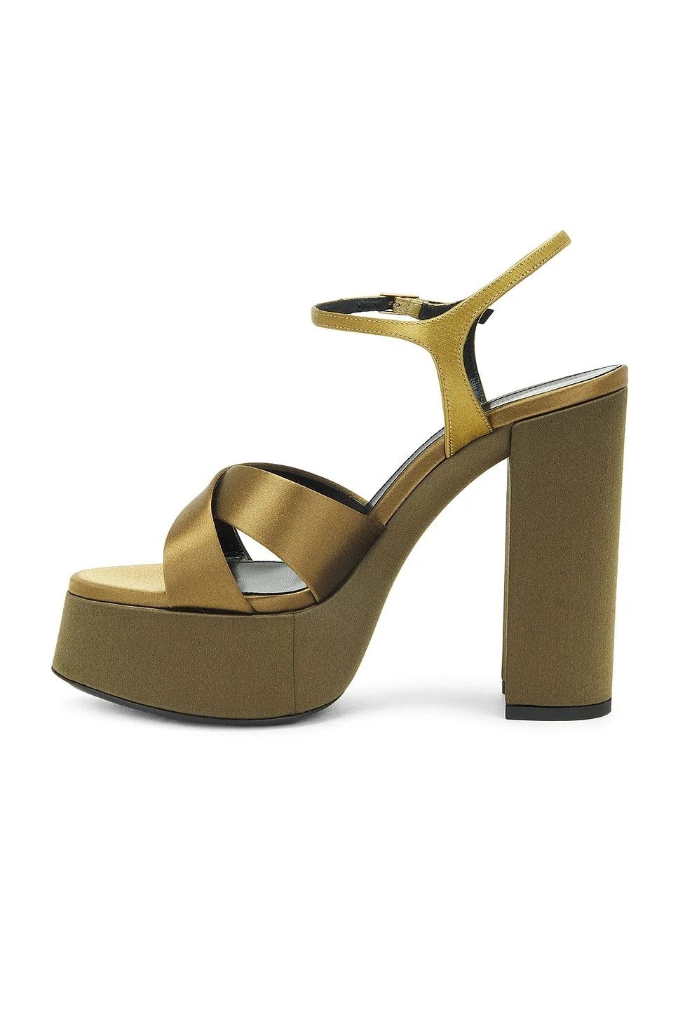 Saint Laurent Paris o1bcso1str0226 Satin Crepe in Olive Green Size US 10 / IT 40 - 2 Thumbnail