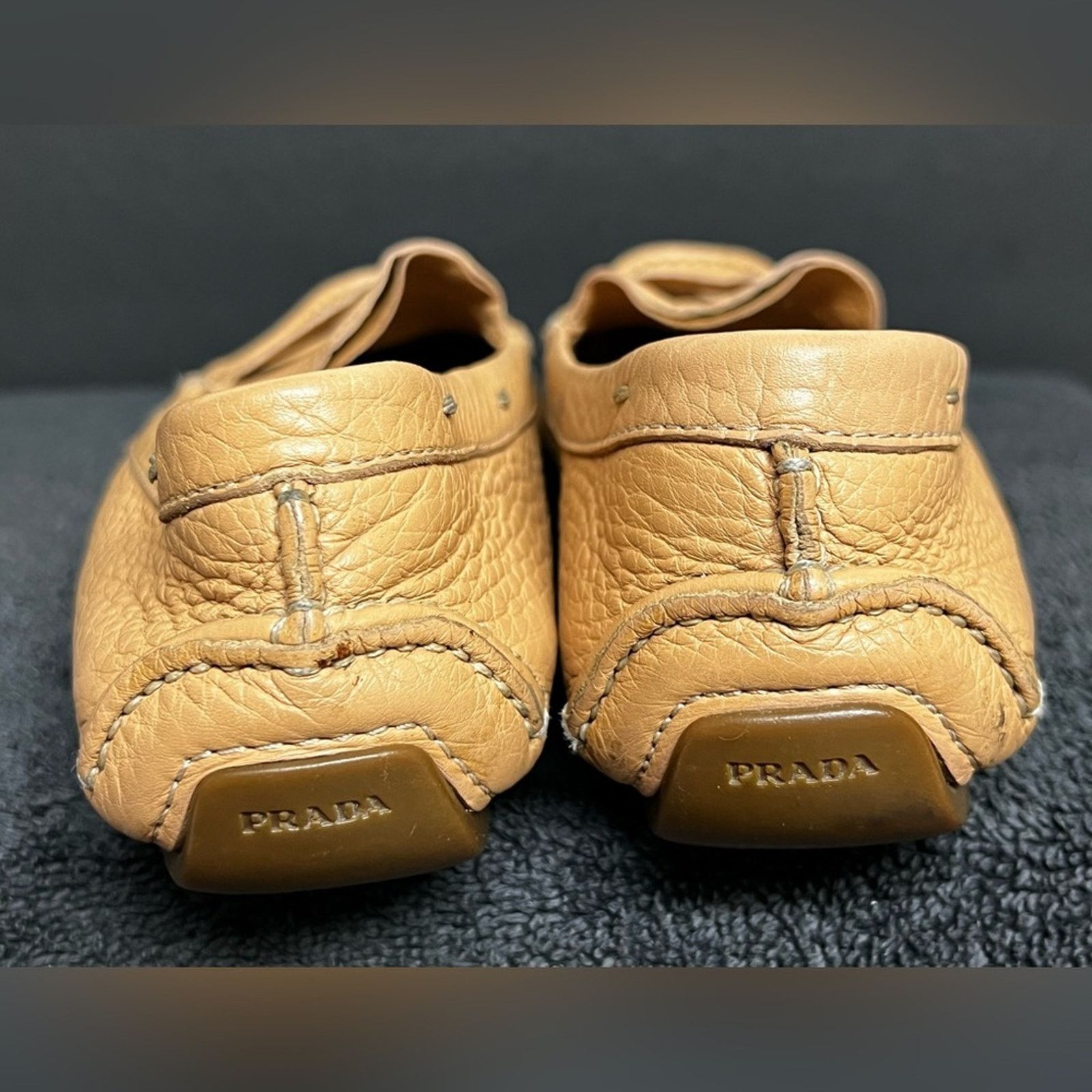 Prada Prada Women's Brown Leather Driving Shoe Loafers EUC, $695 Size US 6.5 / IT 36.5 - 8 Thumbnail