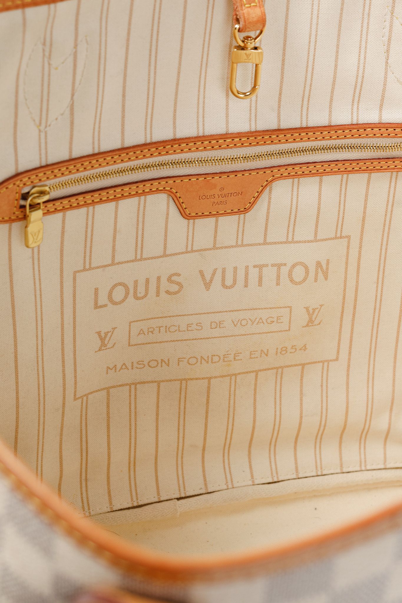 Louis Vuitton Louis Vuitton Neverfull MM Damier Azur Canvas Tote Size ONE SIZE - 13 Thumbnail