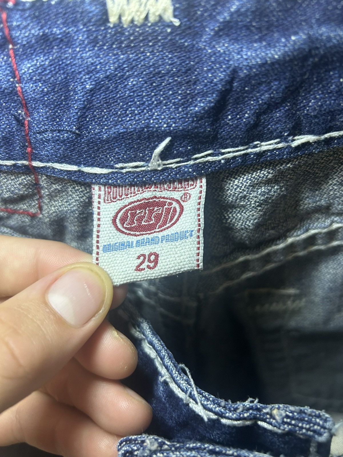Vintage Vintage Rough Rider Jeans big contrast stitch denim Size US 29 - 3 Thumbnail