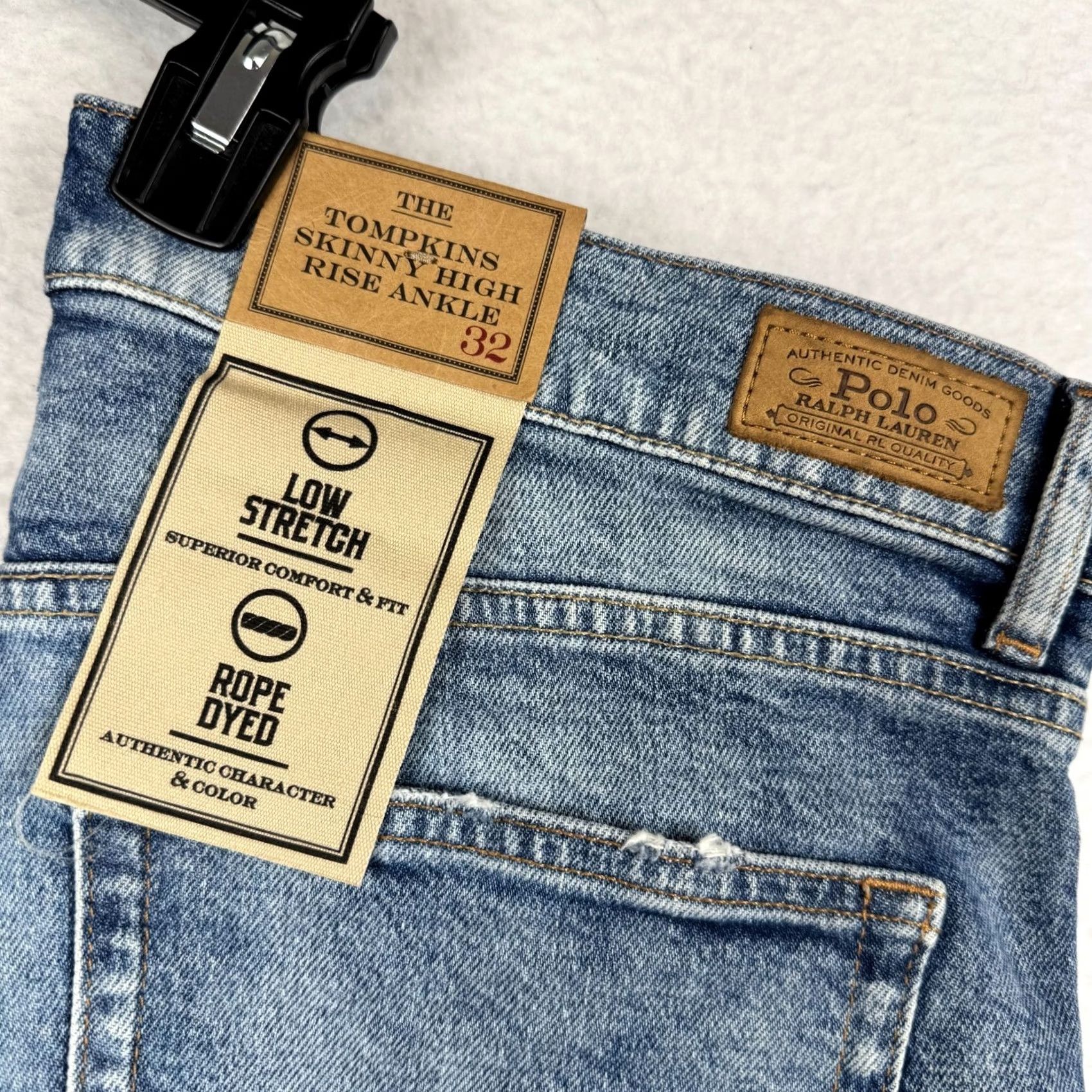 Polo Ralph Lauren Polo Ralph Lauren Jeans Womens 32 Blue NWT Women Tompkins Skinny Mid Rise Ankle Stretch Size 24" / US 00 / IT 34 - 2 Thumbnail