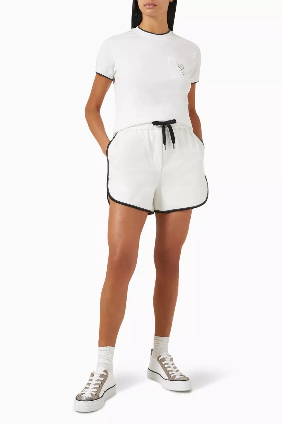 Brunello Cucinelli o1w1db10825 Blouse in White Size S / US 4 / IT 40 - 2 Thumbnail