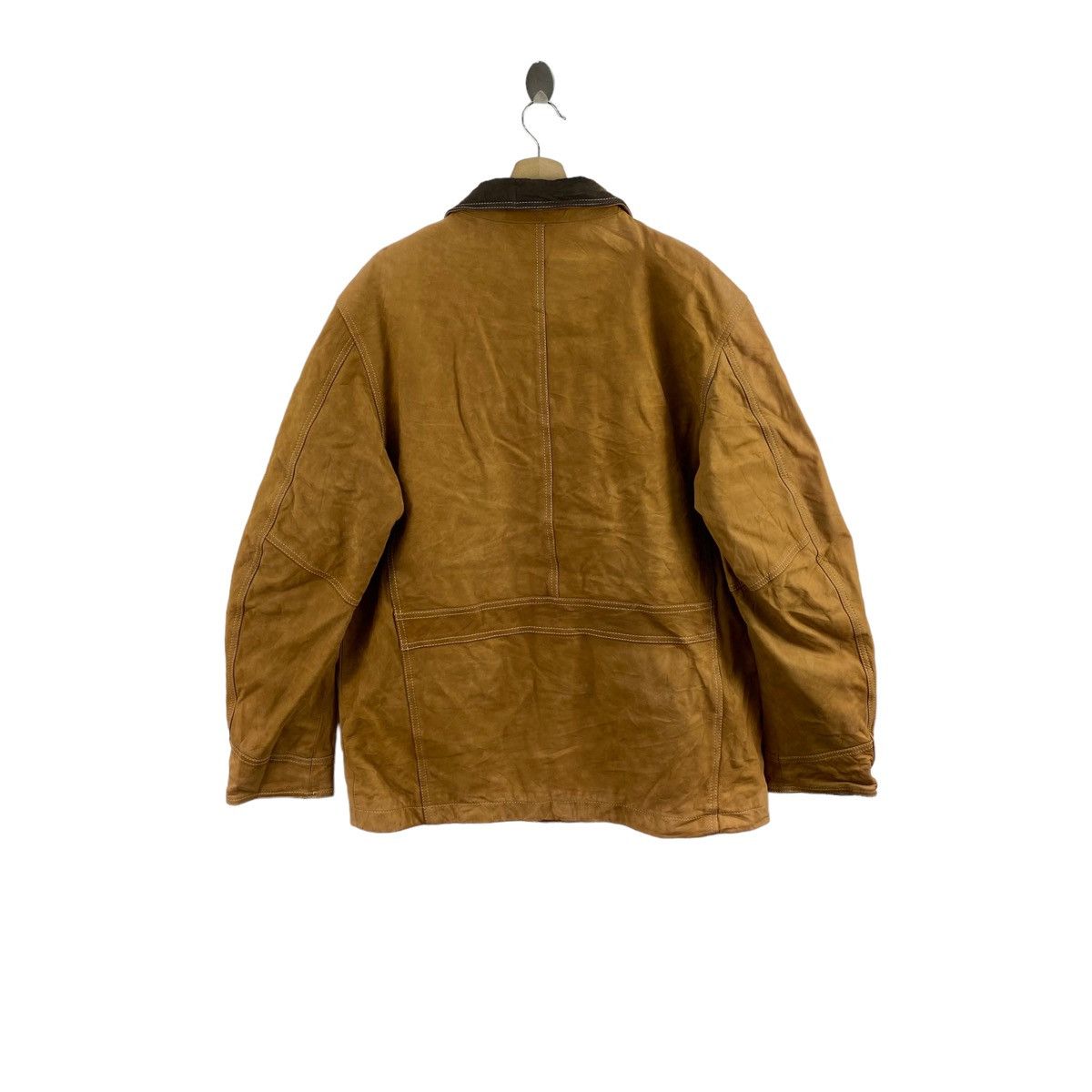 Timberland Vintage TIMBERLAND Heavy Brown Chore Leather Jacket Size US L / EU 52-54 / 3 - 2 Thumbnail