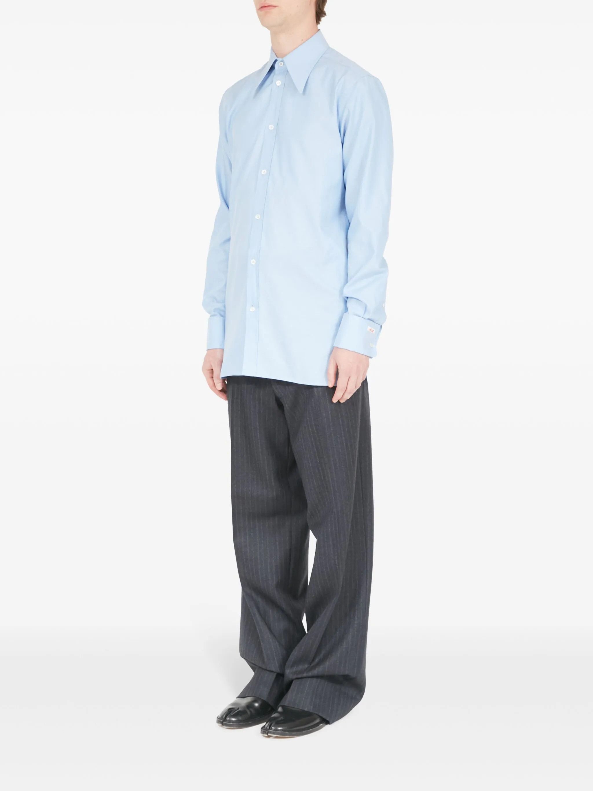Maison Margiela oc11z0925 Oversized Collar Cotton Shirt in Blue Size US XL / EU 56 / 4 - 6 Thumbnail