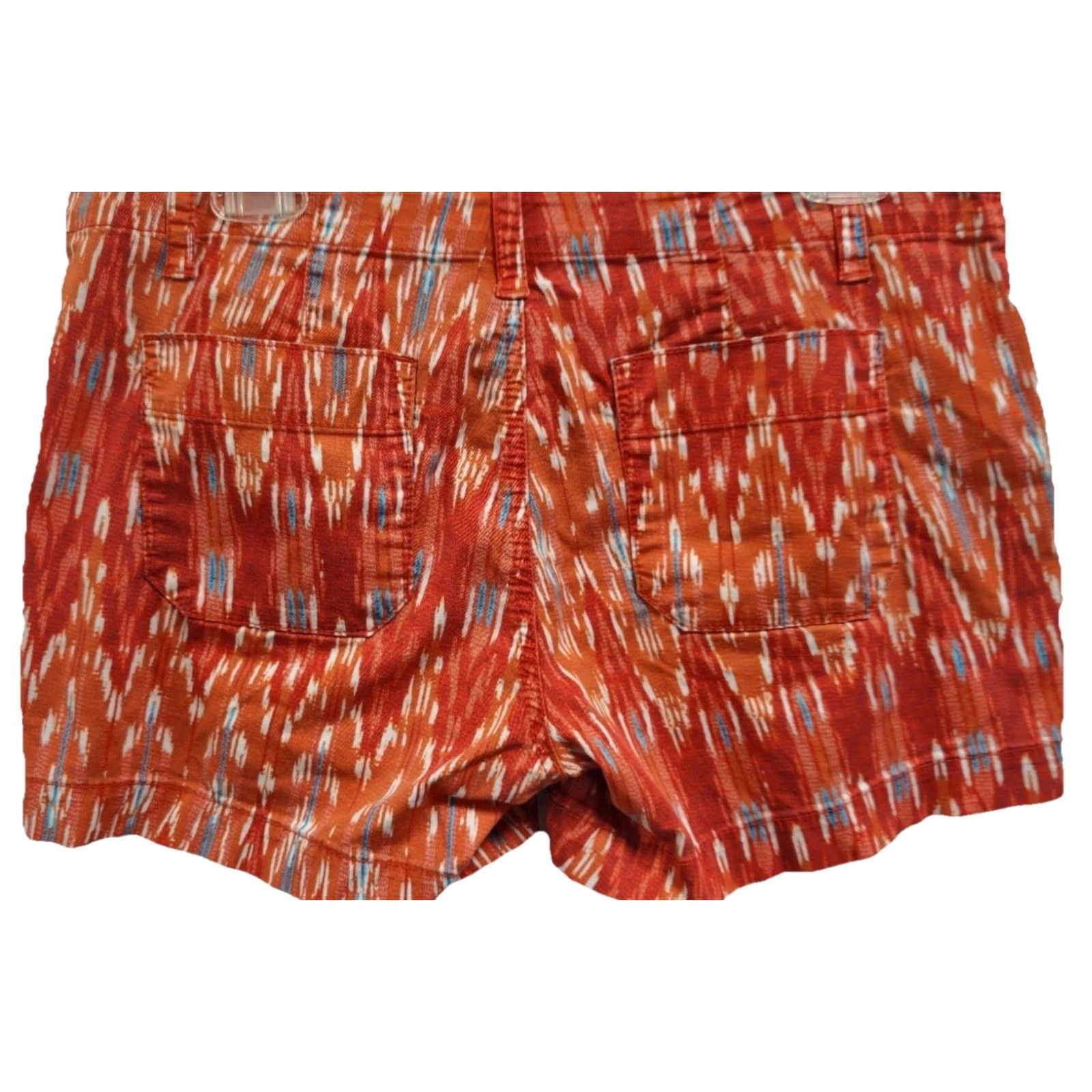 Calvin Klein Calvin Klein Jeans Chino Shorts Women’s Size 6 Orange Ikat Print Tribal Boho Size 28" / US 6 / IT 42 - 6 Thumbnail