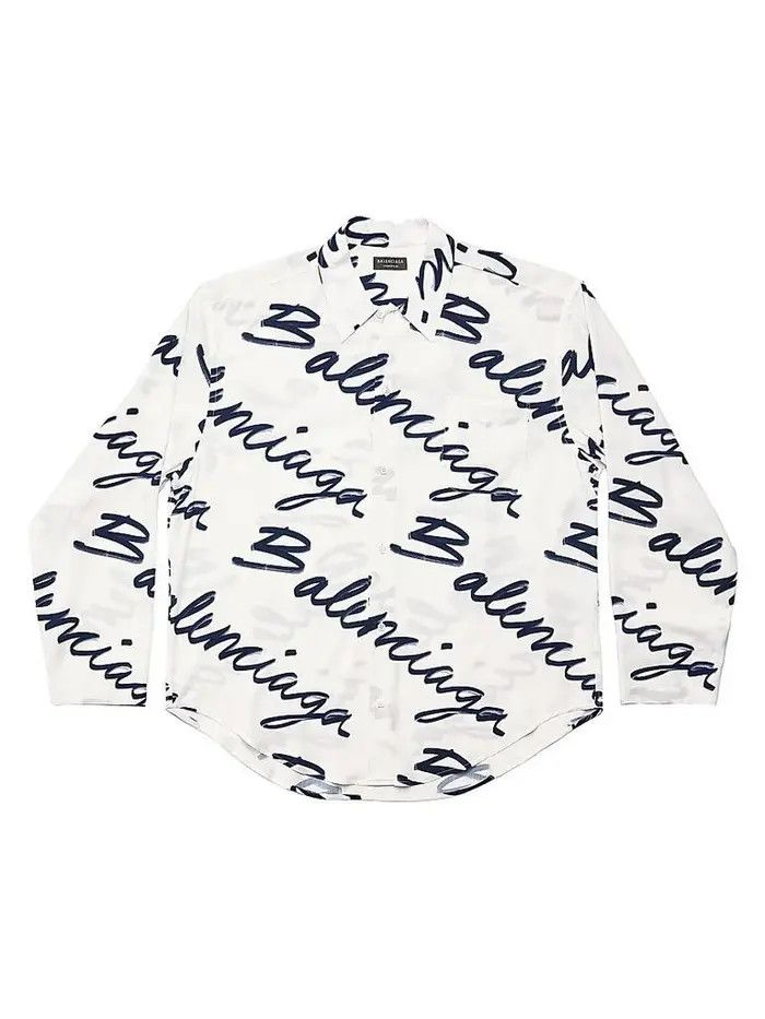 Balenciaga o1bcso1str0326 Scribble Minimal Shirt in Multicolor Size XS / US 0-2 / IT 36-38 - 1 Thumbnail