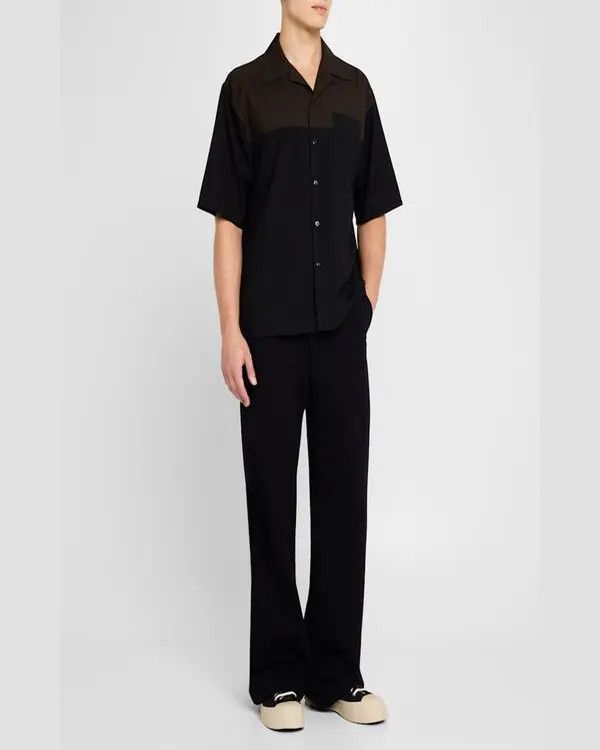 Marni o1w1db11125 Bicolor Camp Shirt in Black Size US XL / EU 56 / 4 - 5 Thumbnail