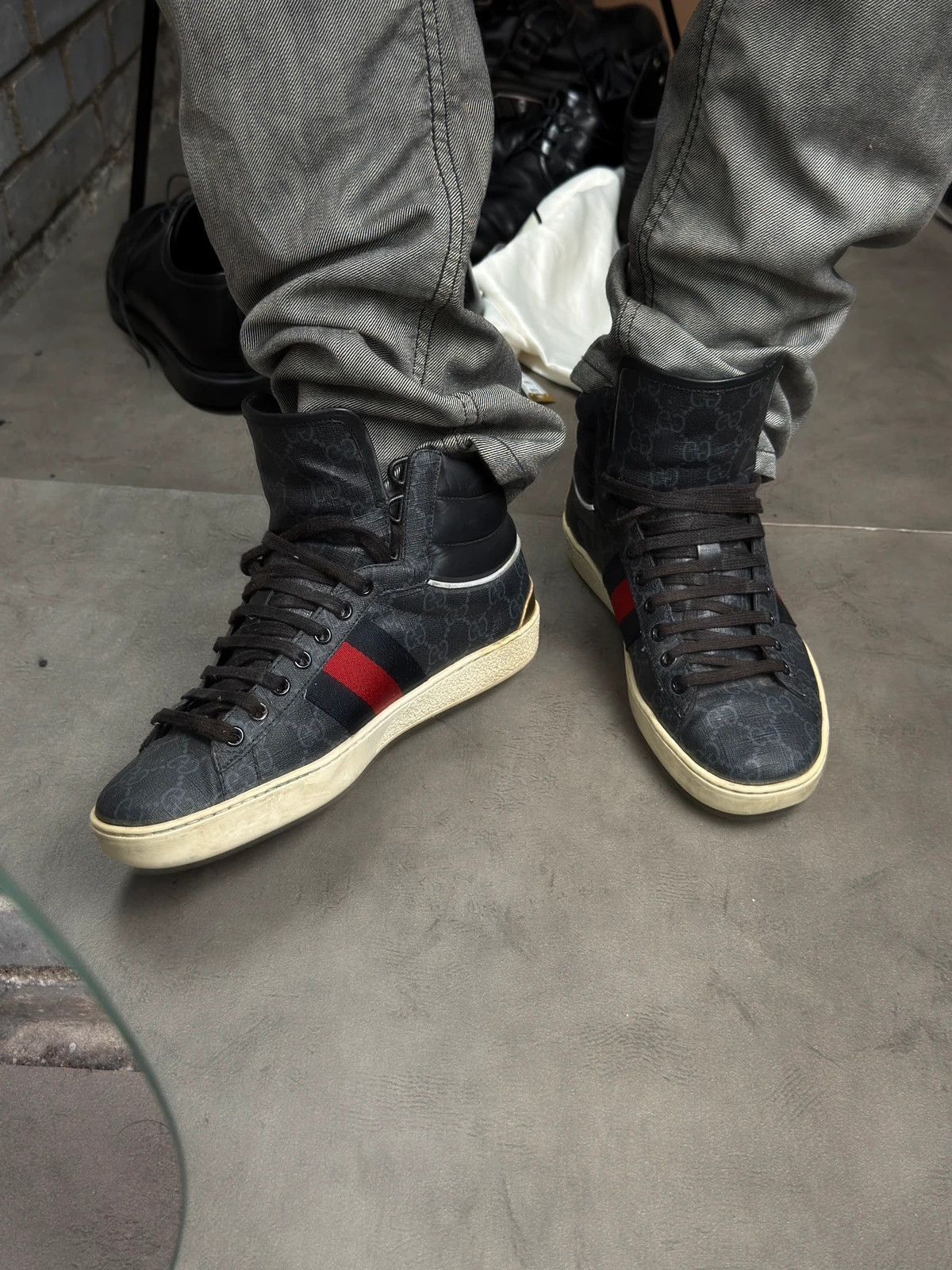 Gucci Gucci GG monogram supreme canvas high top trainers Size US 8 / EU 41 - 6 Thumbnail