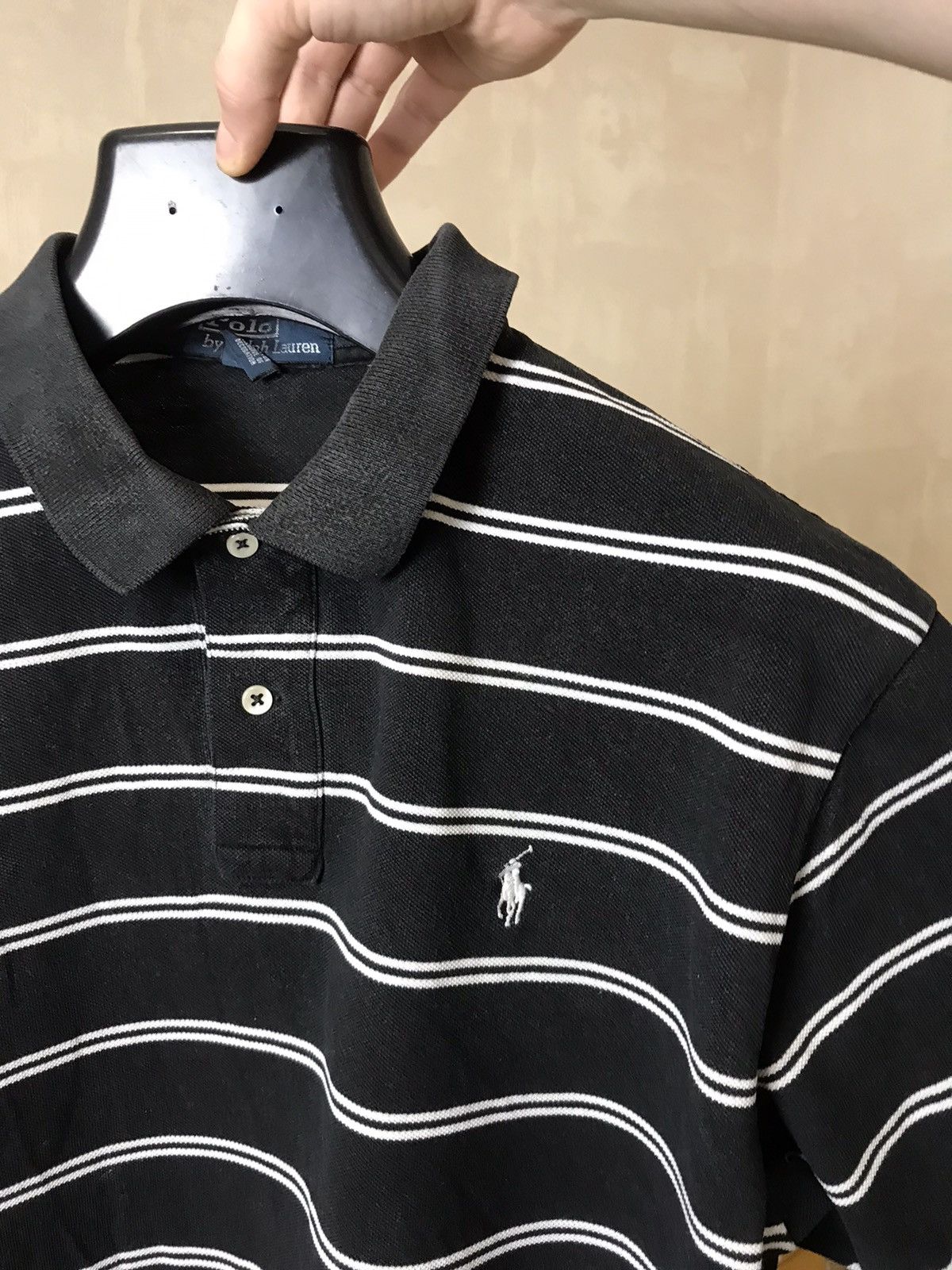 Polo Ralph Lauren × Vintage 🖤 Vintage Ralph Lauren Chief Keef Faded Polo Striped Shirt 🔥 Size US XL / EU 56 / 4 - 8 Thumbnail