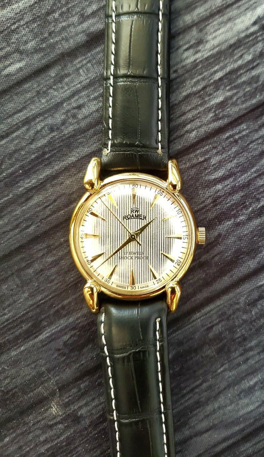 Roamers RARE Roamer Brevete Mechanical Swiss Watch Gld Blk Blk Grailed