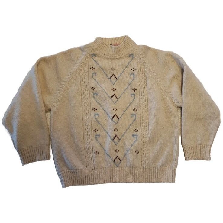 Other Vtg Ski Sweater Wool Cable Knit Pullover Italy Mens XS Ivory Size US XXS / EU 40 - 3 Thumbnail