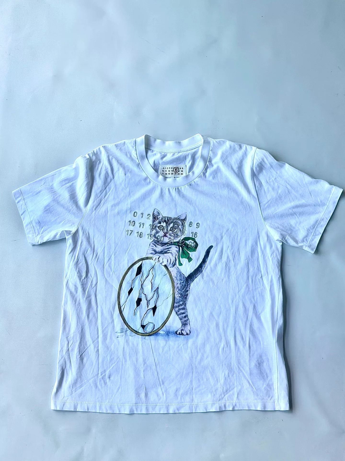 Maison Margiela Maison Margiela 24SS White Cat Print Tee Size M / US 6-8 / IT 42-44 - 1 Thumbnail