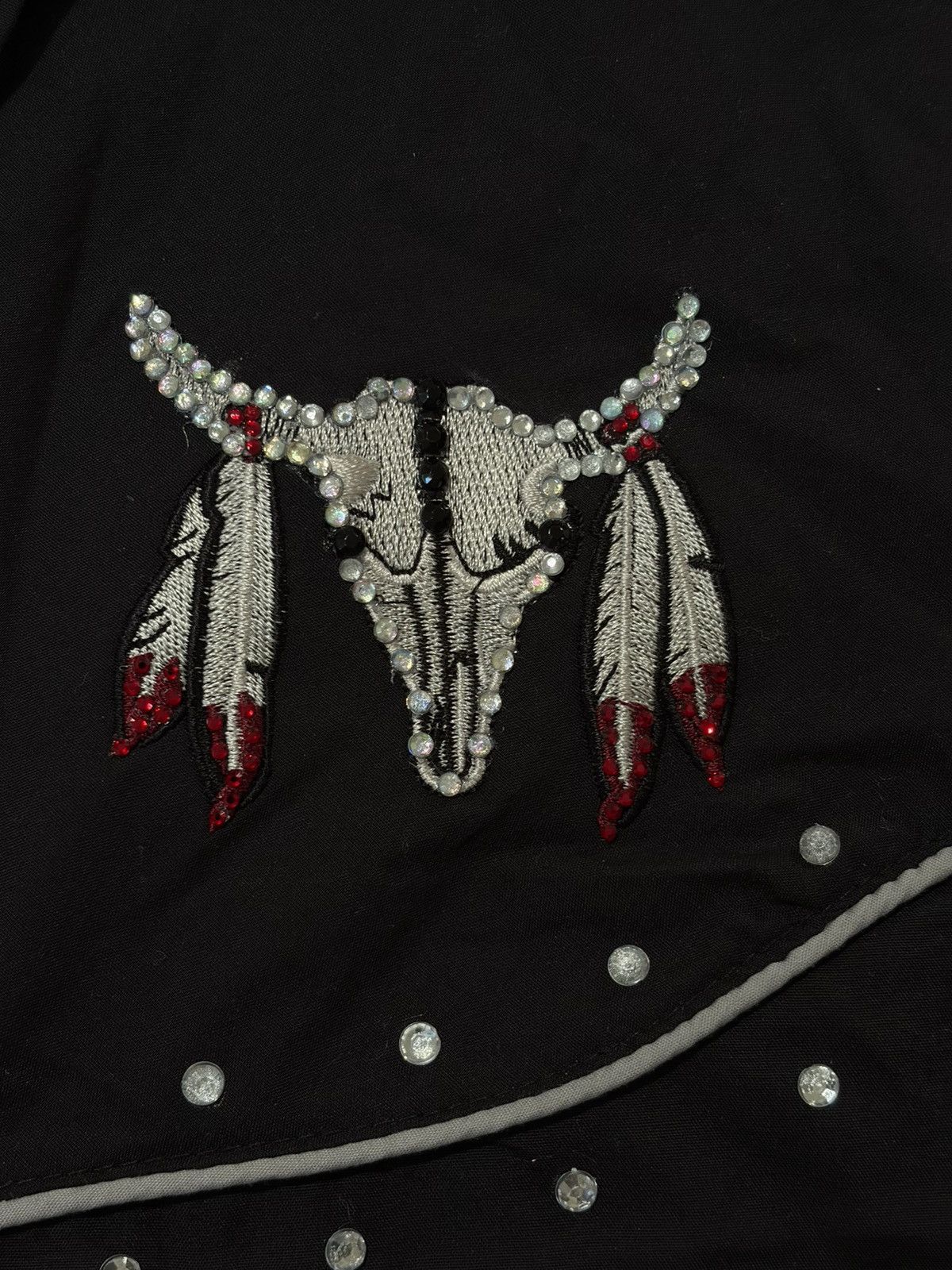 Other Ely Cattleman Western Shirt Skull Rhinestone PS Cowboy Size US XXL / EU 58 / 5 - 3 Thumbnail