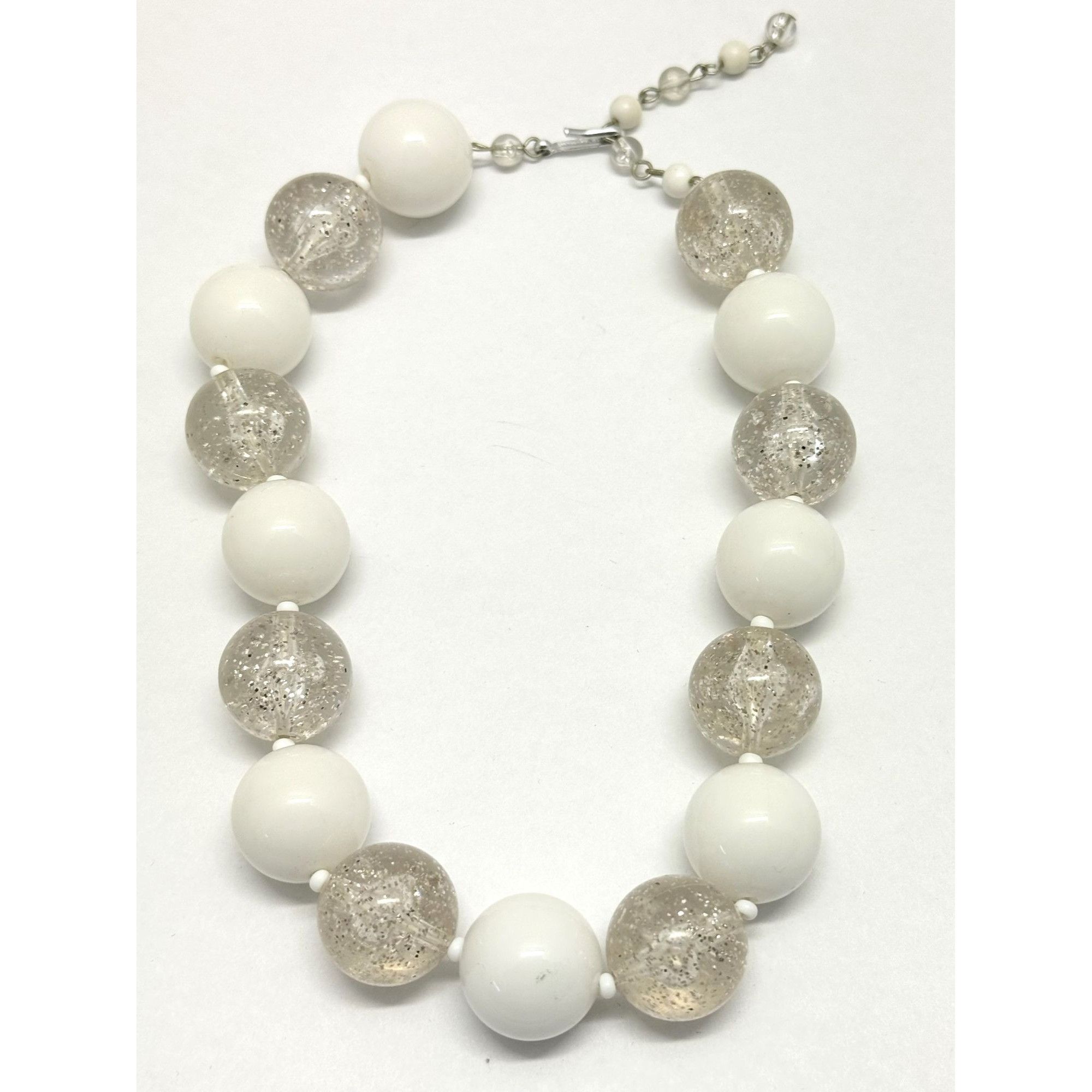 Vintage Vintage western Germany white Confetti beaded collar necklac Size ONE SIZE - 2 Thumbnail