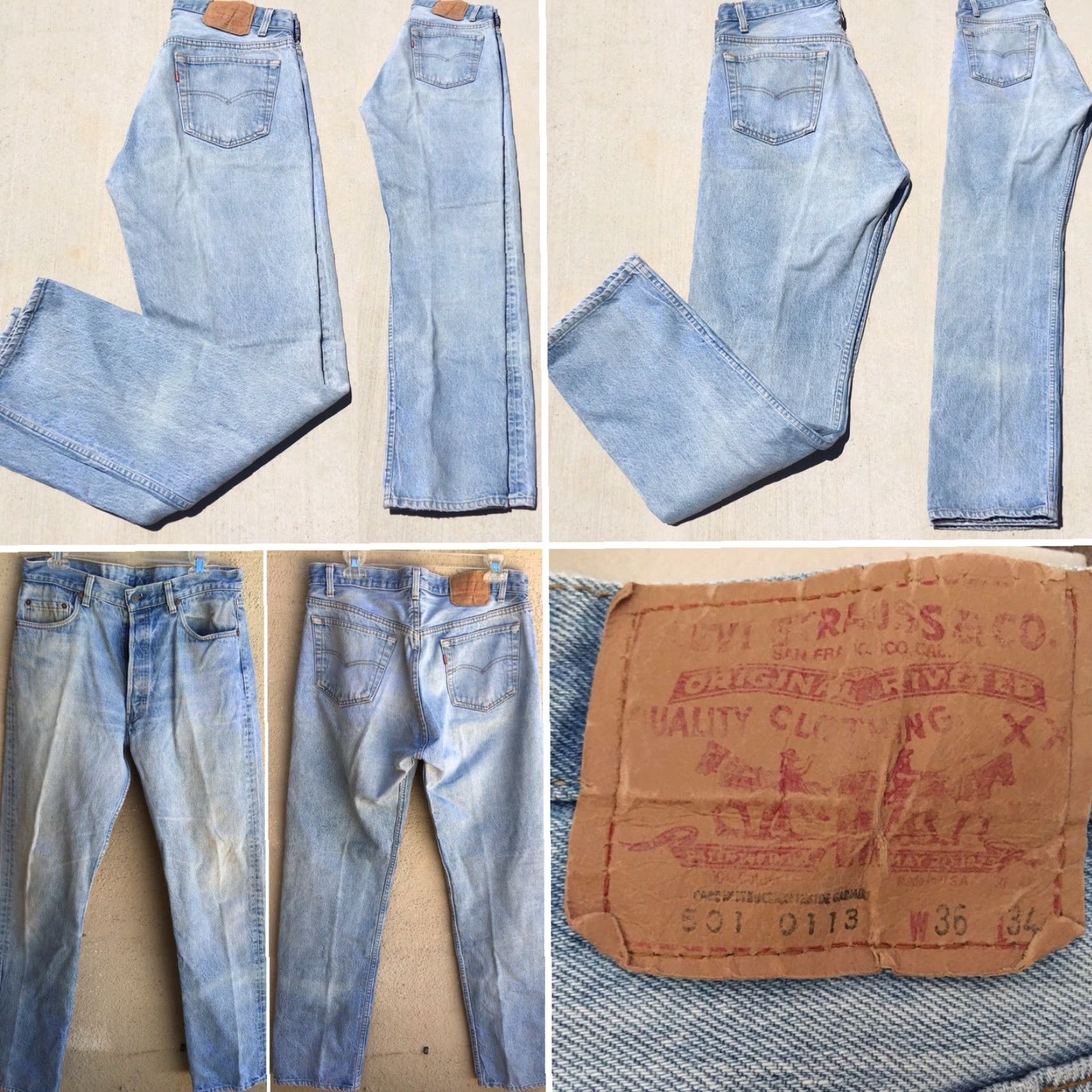Vintage VINTAGE Levi’s 501 Jeans Button Fly 34x34 Levi’s USA Blue Denim Sizes 36 34 Size US 34 / EU 50 - 2 Thumbnail
