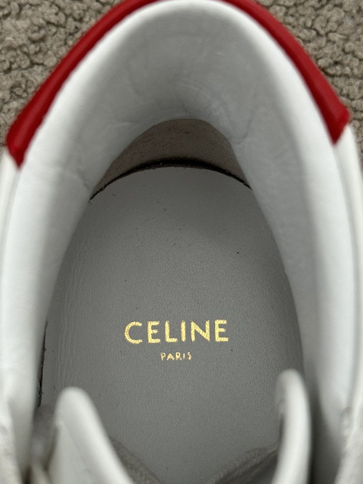Celine Celine TR 01 Triomphe White & Red Mid Top Sneakers Size US 7 / EU 40 - 15 Thumbnail