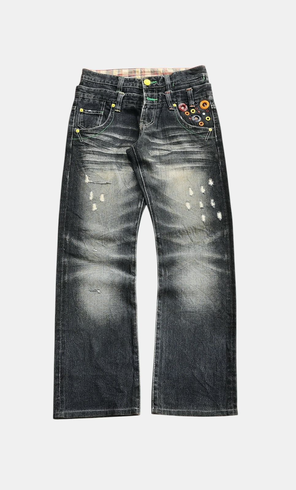 Kapital Distressed Black Denim Jeans Style Kapital Jeans Size US 30 / EU 46 - 1 Thumbnail