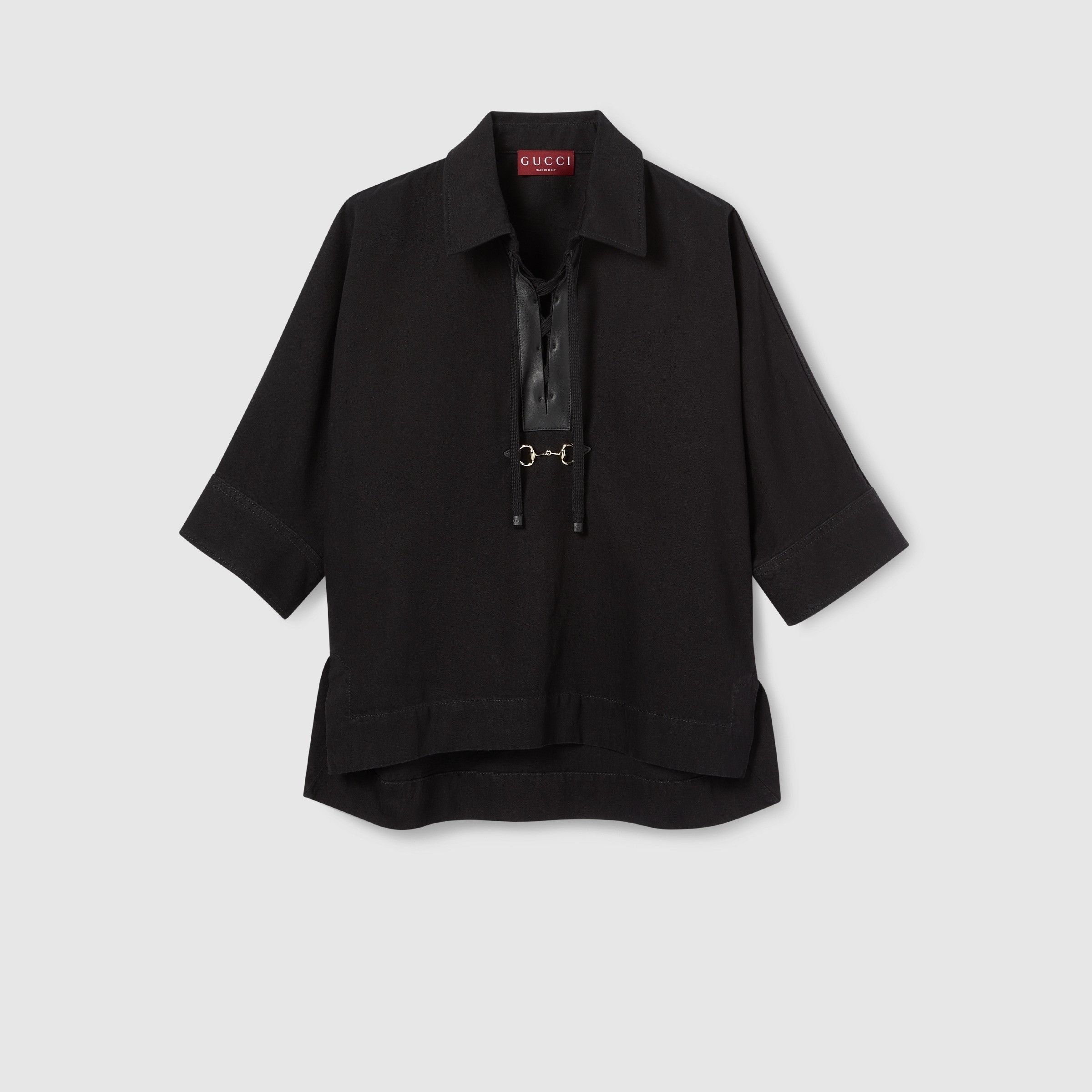 Gucci o1la5ras0426 Denim Shirt With Horsebit in Black Size M / US 6-8 / IT 42-44 - 1 Thumbnail