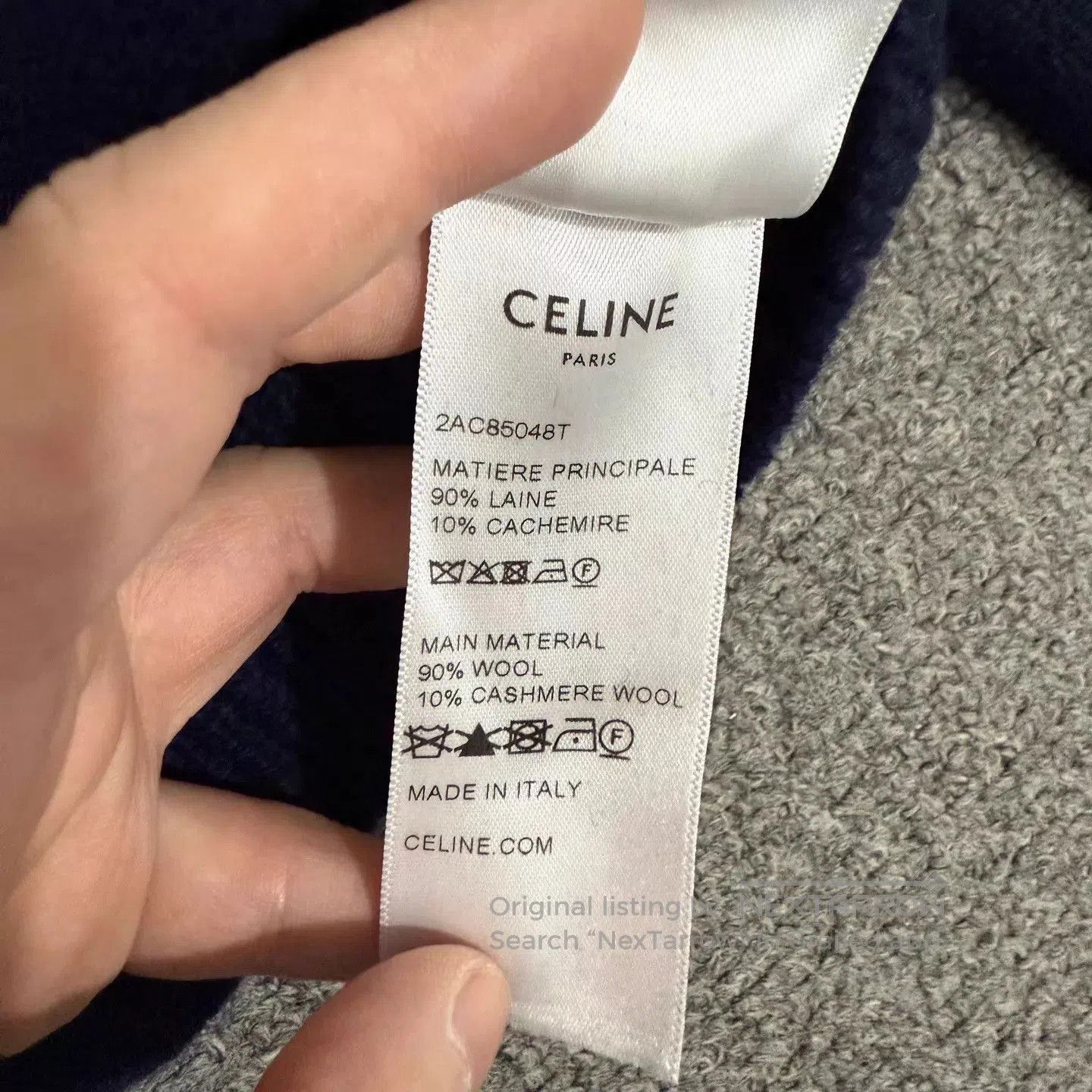 Celine Blue Long Sleeve Knit Sweater Size L. Size US L / EU 52-54 / 3 - 4 Thumbnail
