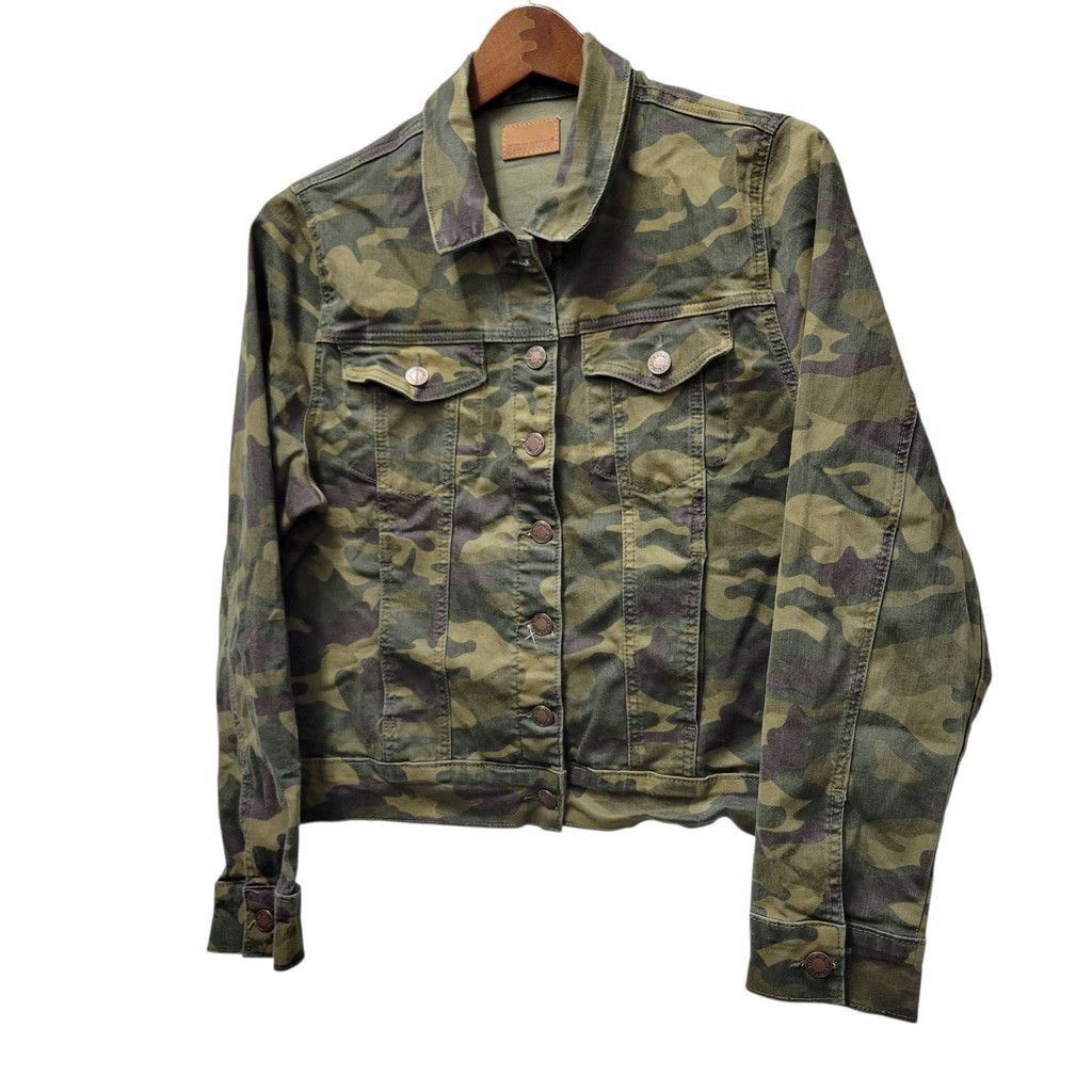 Judy Blue Judy Blue Womens Camouflage Long-Sleeves Denim Jacket Medium Size M / US 6-8 / IT 42-44 - 3 Thumbnail