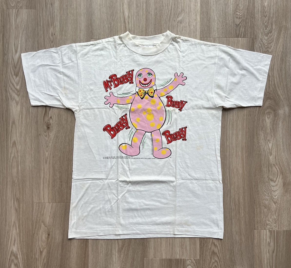 Vintage Vintage BBC Mr. Blobby Noel's House Party 1992 TV Show Shirt Size US L / EU 52-54 / 3 - 1 Thumbnail