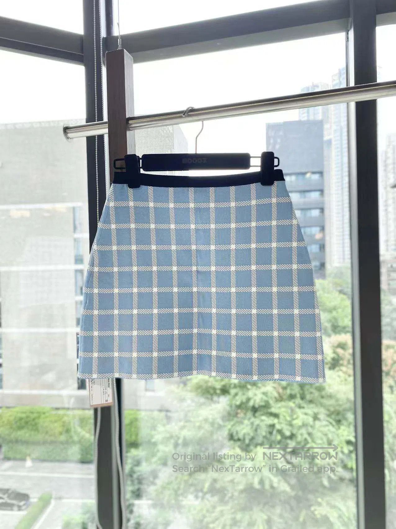 Miu Miu Miu Miu Knitted plaid mini skirt| Size 25" / US 0 / IT 36 - 2 Thumbnail